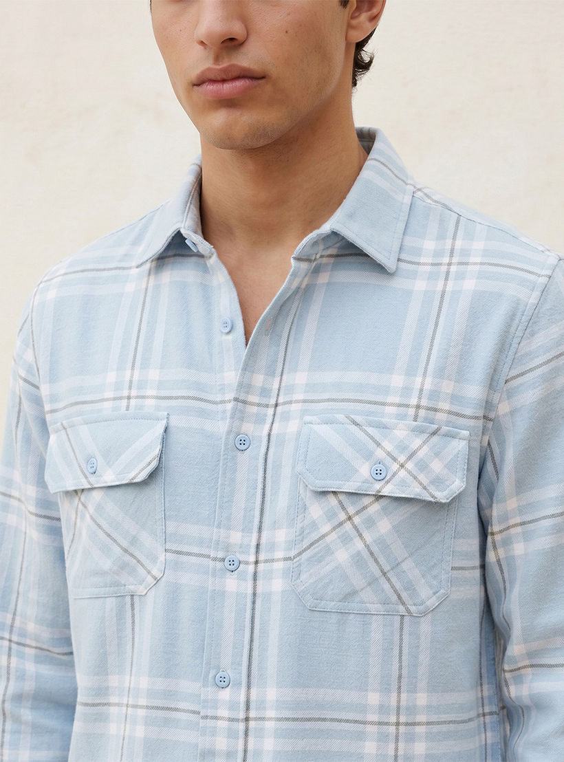 Lee Cooper Regular Fit Collared Checked Long Sleeves Shirt-men-clothing-shirts-image-5