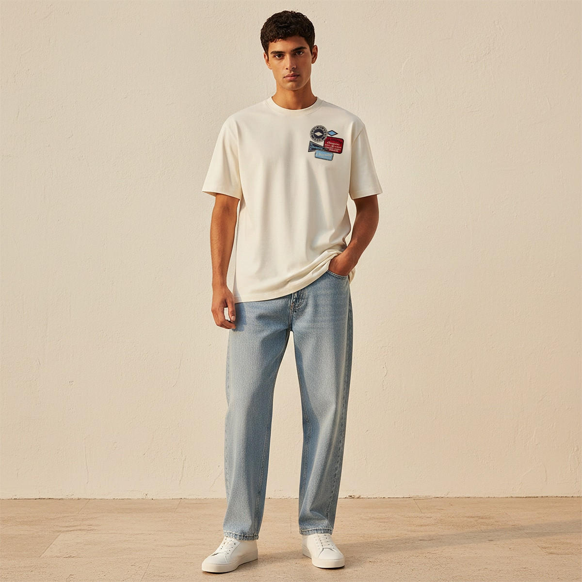 Lee Cooper Crew Neck Short Sleeves Badge Applique T-shirt-men-clothing-tshirtsandpolos-tshirts-image-3