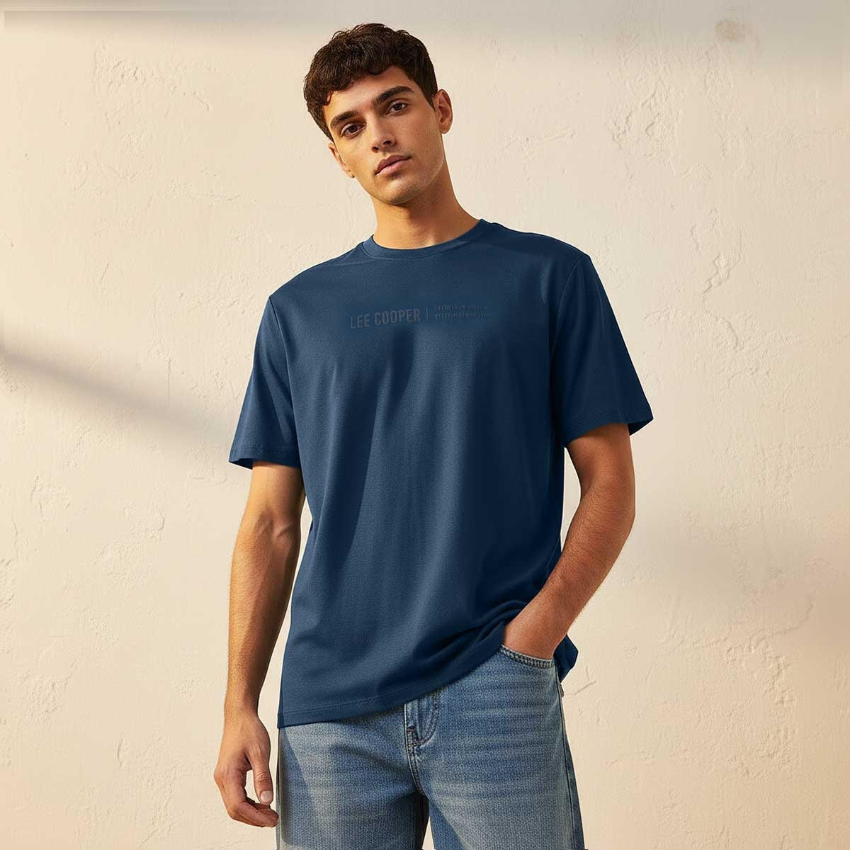 Lee Cooper Regular Fit Crew Neck Short Sleeves Logo Print T-shirt-men-clothing-tshirtsandpolos-tshirts-image-1