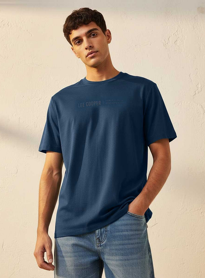Lee Cooper Regular Fit Crew Neck Short Sleeves Logo Print T-shirt-men-clothing-tshirtsandpolos-tshirts-image-1