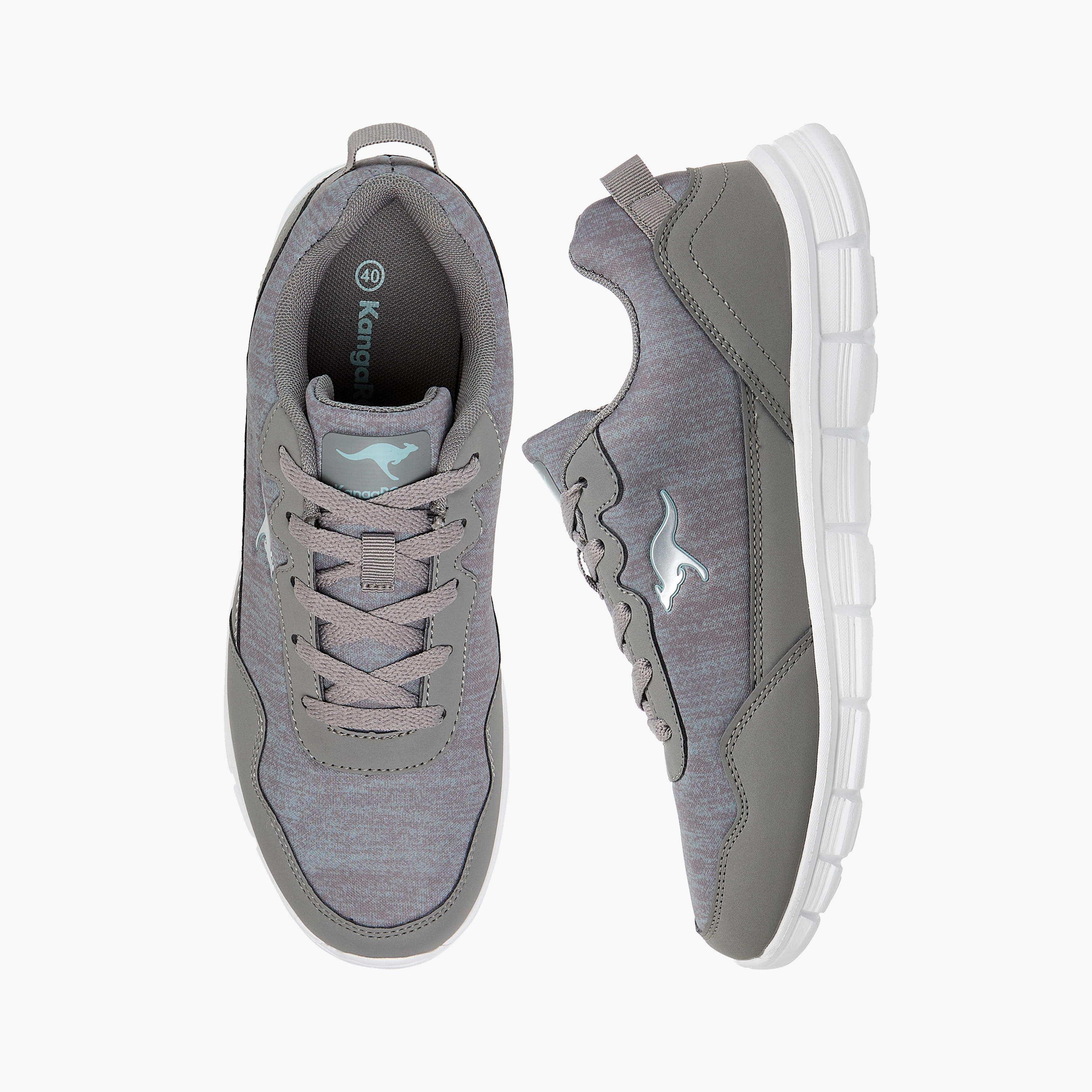 KangaROOS Women's Panelled Sports Shoes with Lace-Up Closure-women-shoes-sports-image-1