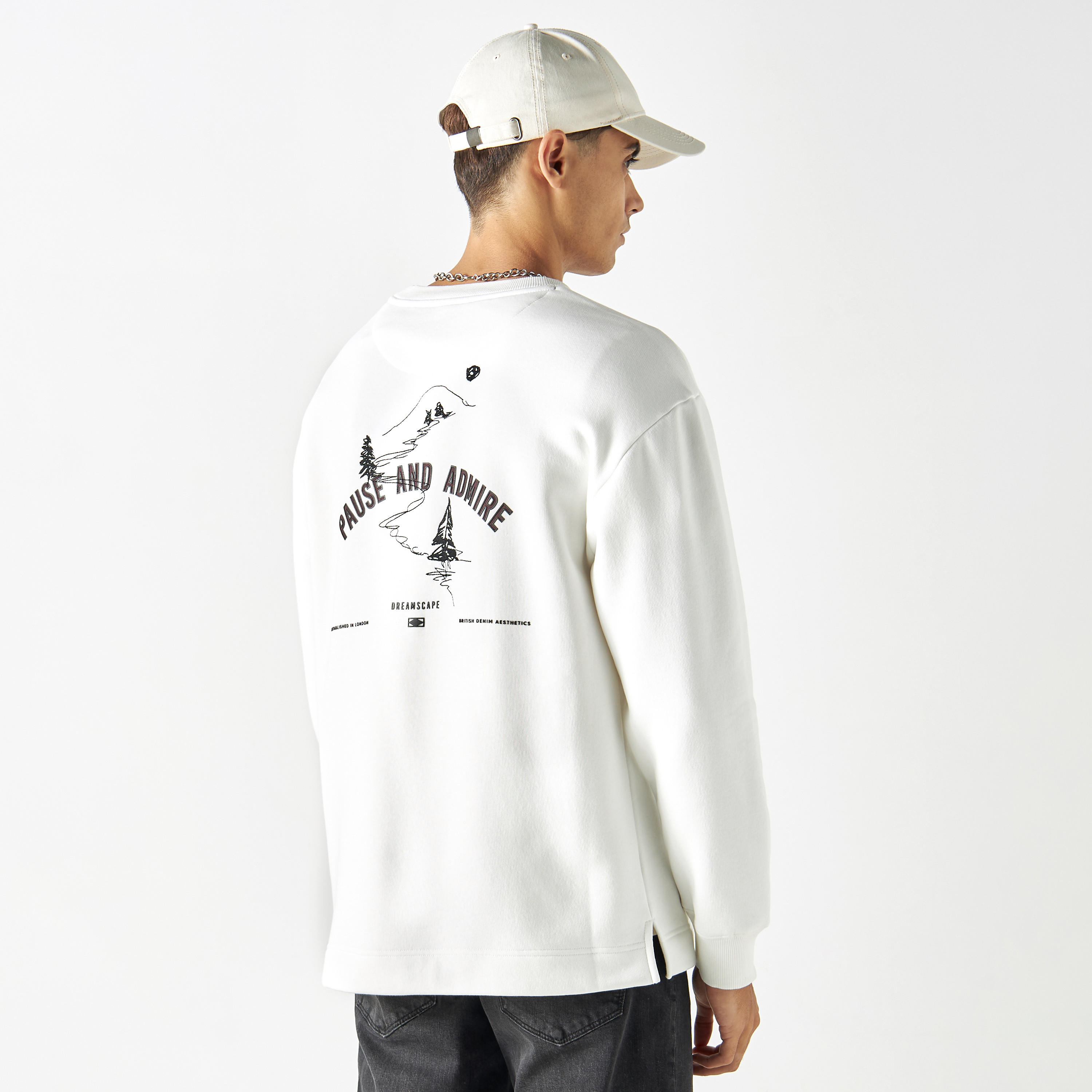 سويت شيرت بأكمام طويلة وياقة ضيقة وطبعات من لي كوبر-men-winterwear-hoodiesandsweatshirts-image-4