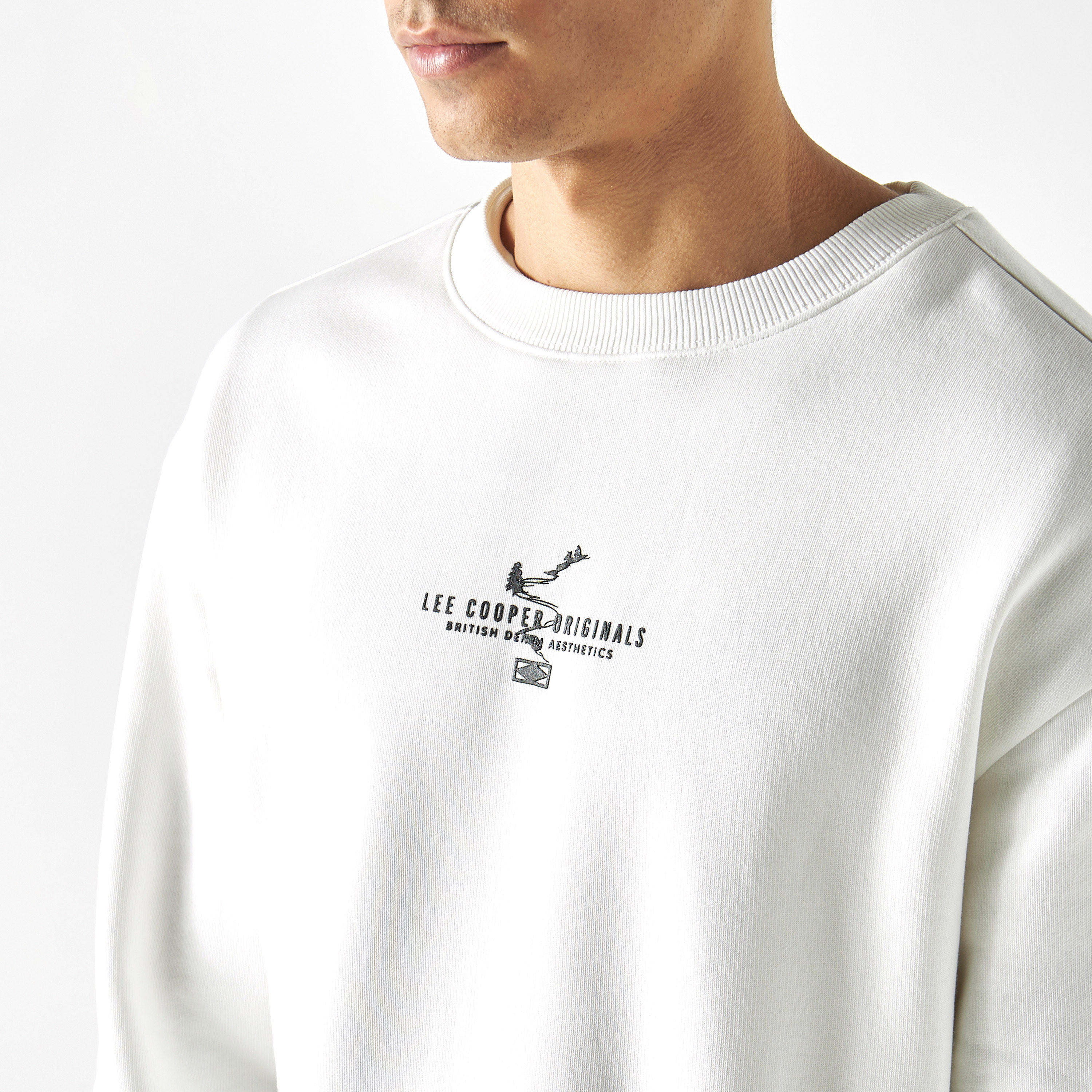 سويت شيرت بأكمام طويلة وياقة ضيقة وطبعات من لي كوبر-men-winterwear-hoodiesandsweatshirts-image-3