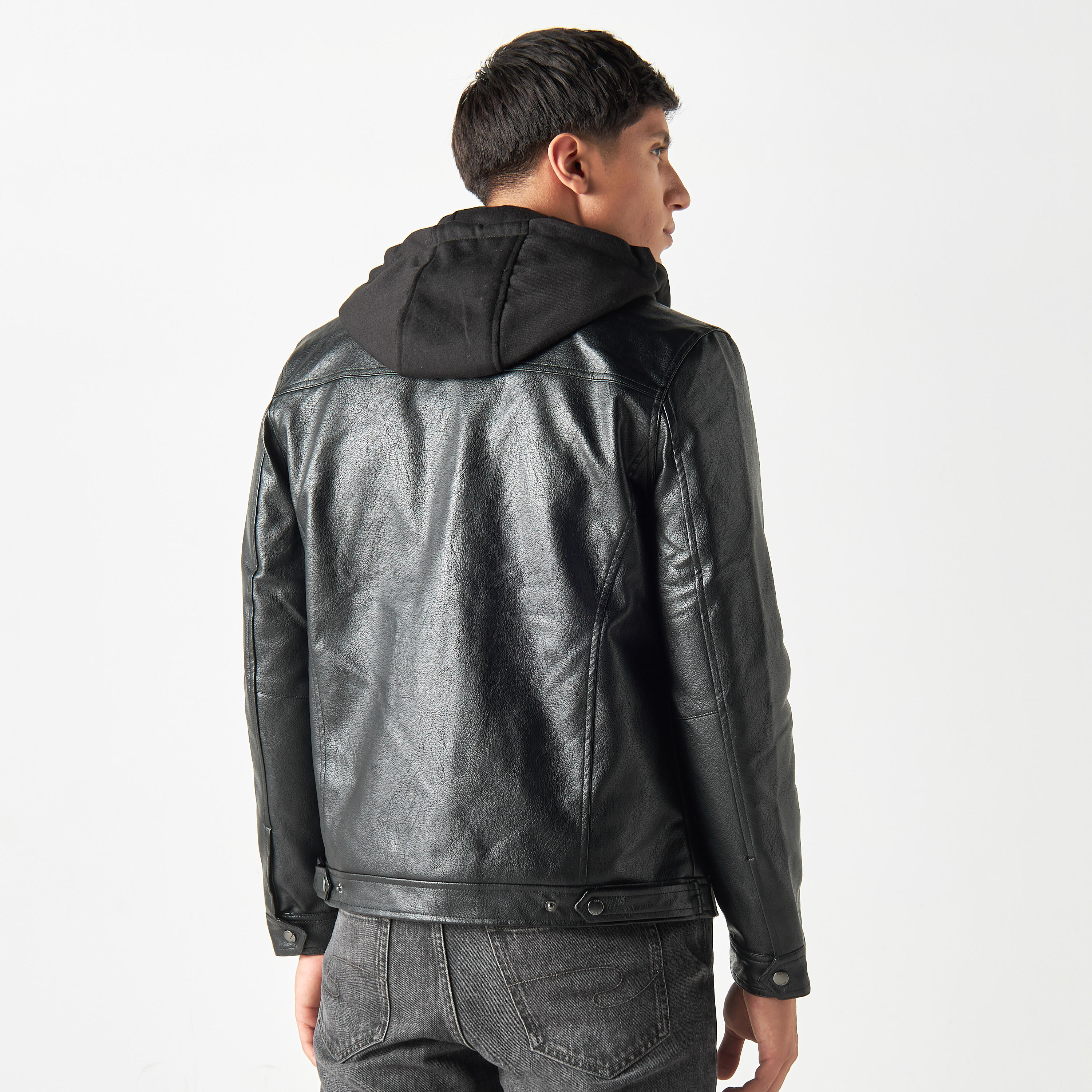 جاكيت جلد بسحاب وقبعة وجيوب من لي كوبر-men-clothing-jacketsandblazers-jackets-image-3