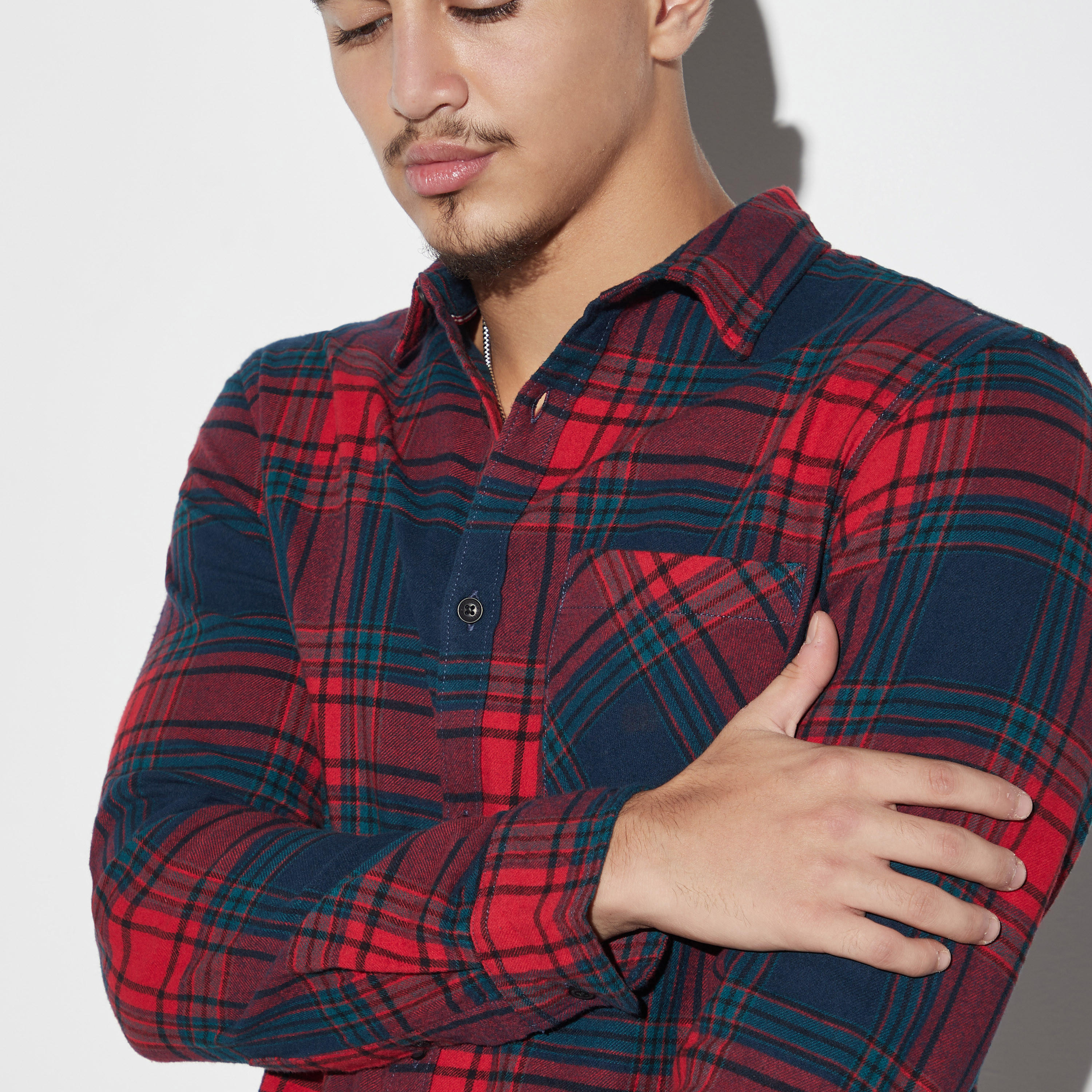 قميص كاروهات بأكمام طويلة وجيب من لي كوبر-men-clothing-shirts-image-4