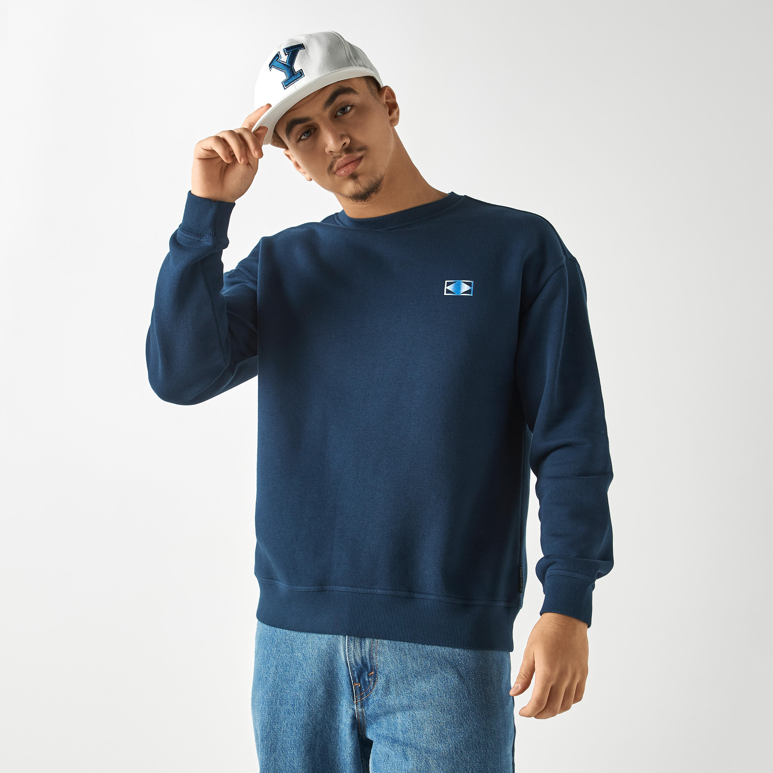 سويت شيرت بأكمام طويلة وياقة ضيقة وطبعات من لي كوبر-men-winterwear-hoodiesandsweatshirts-image-1