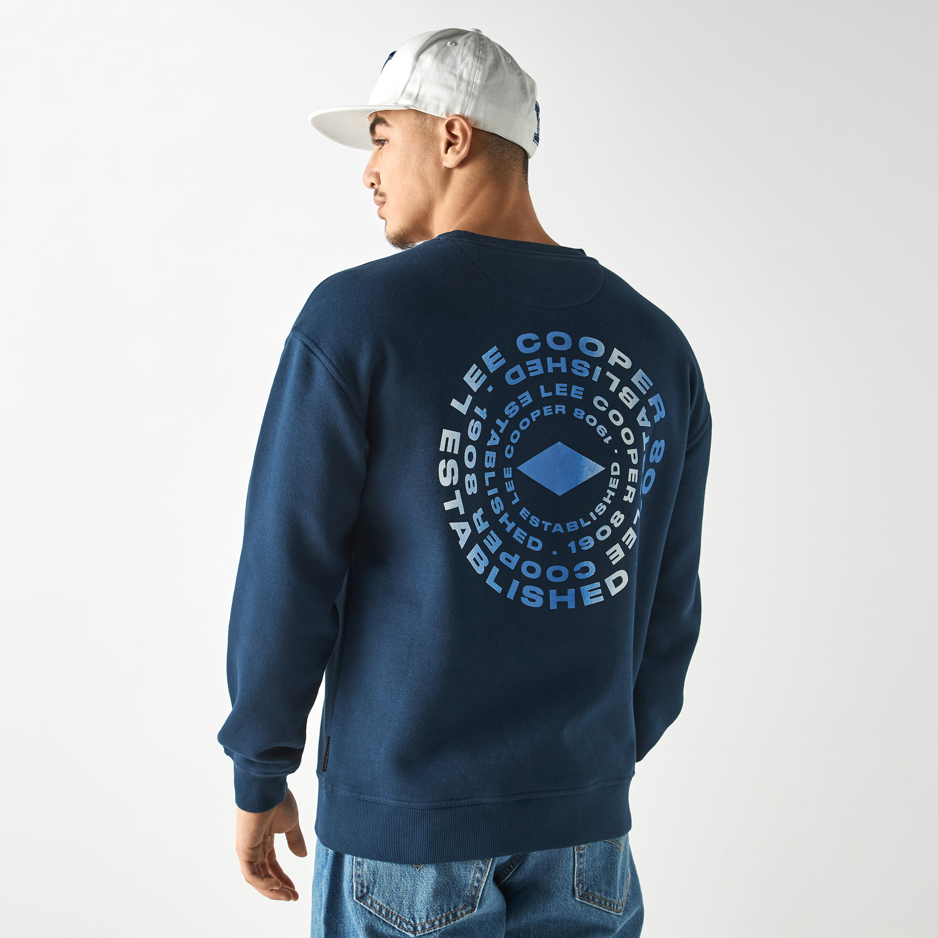 سويت شيرت بأكمام طويلة وياقة ضيقة وطبعات من لي كوبر-men-winterwear-hoodiesandsweatshirts-image-3