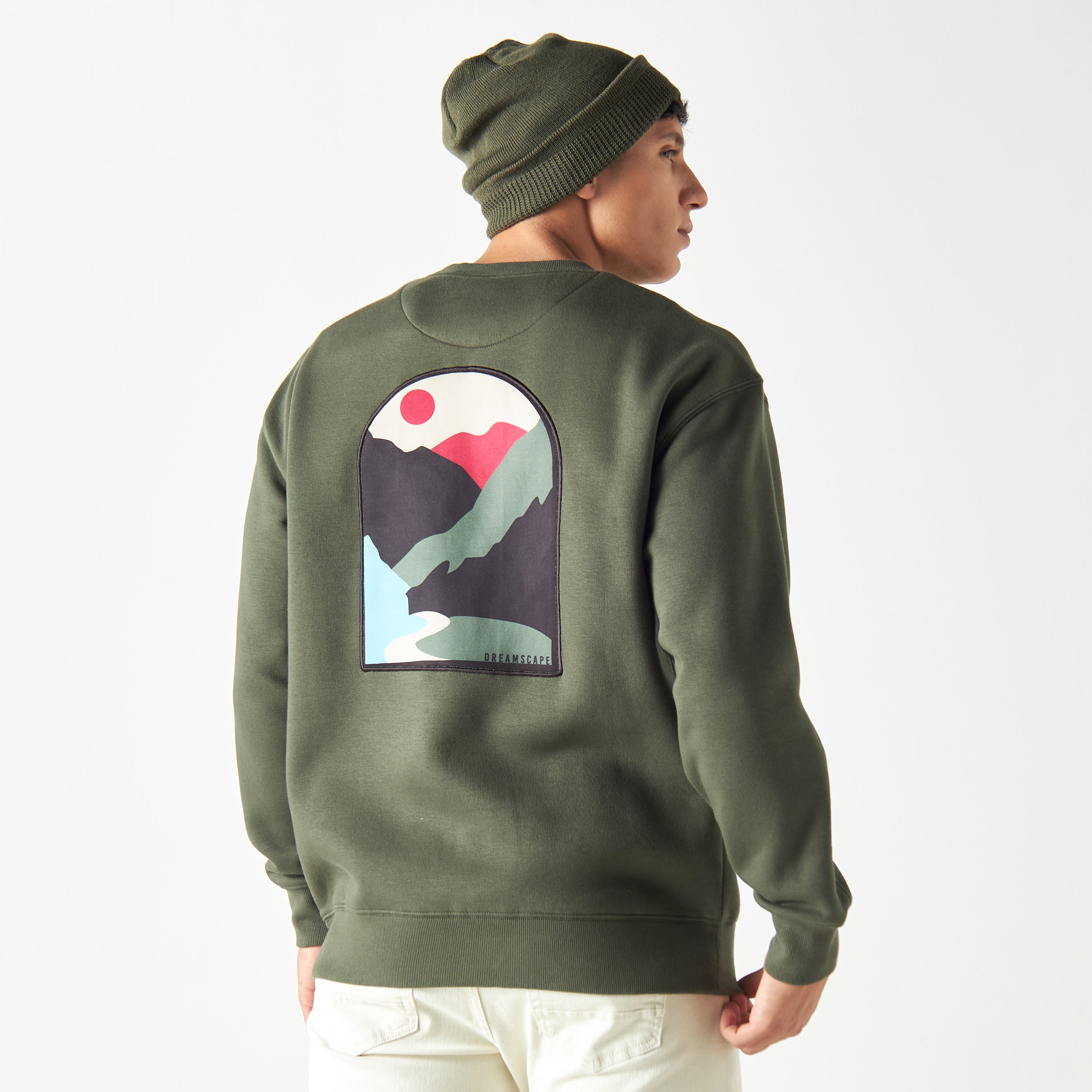 سويت شيرت بأكمام طويلة وياقة ضيقة وزخارف من لي كوبر-men-winterwear-hoodiesandsweatshirts-image-1