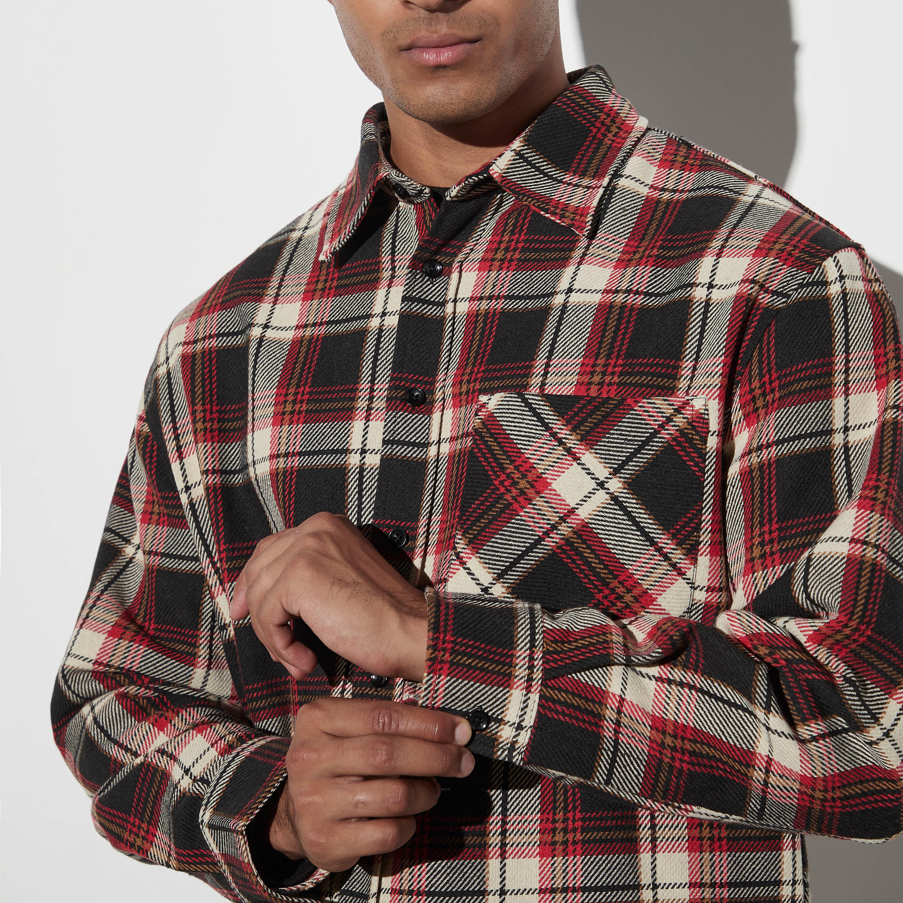 قميص كاروهات بأكمام طويلة وجيب من لي كوبر-men-clothing-shirts-image-4