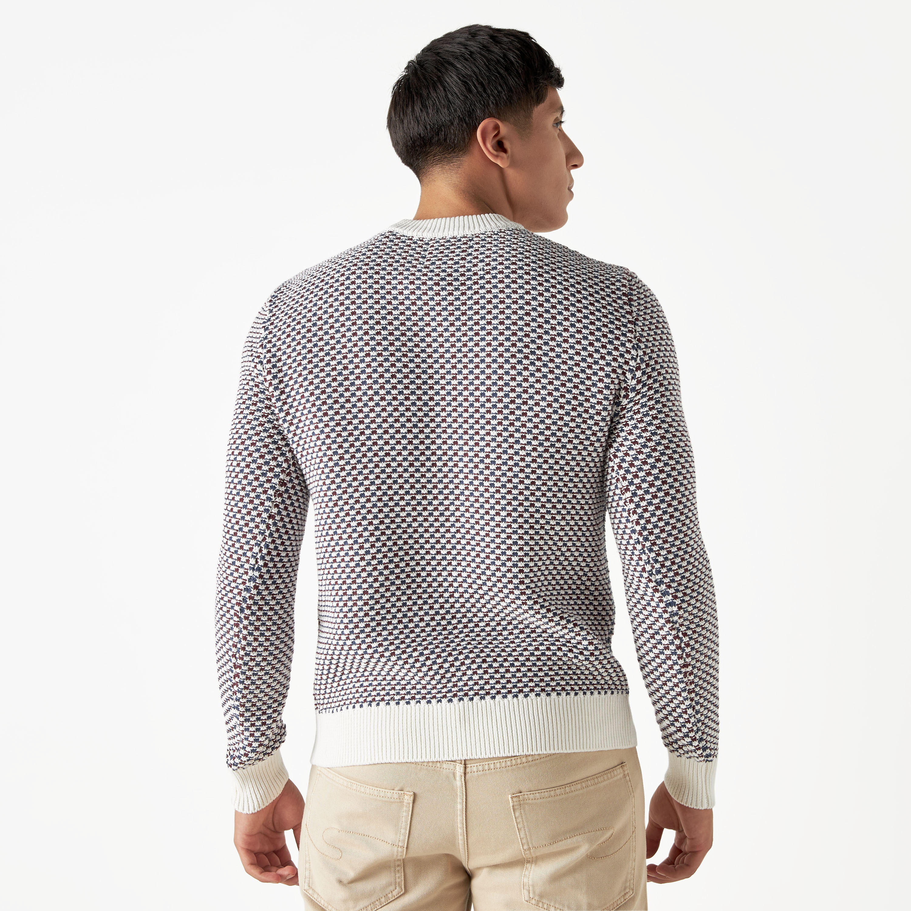 سويت شيرت بارز الملمس بياقة ضيّقة وأكمام طويلة من لي كوبر-men-winterwear-hoodiesandsweatshirts-image-3