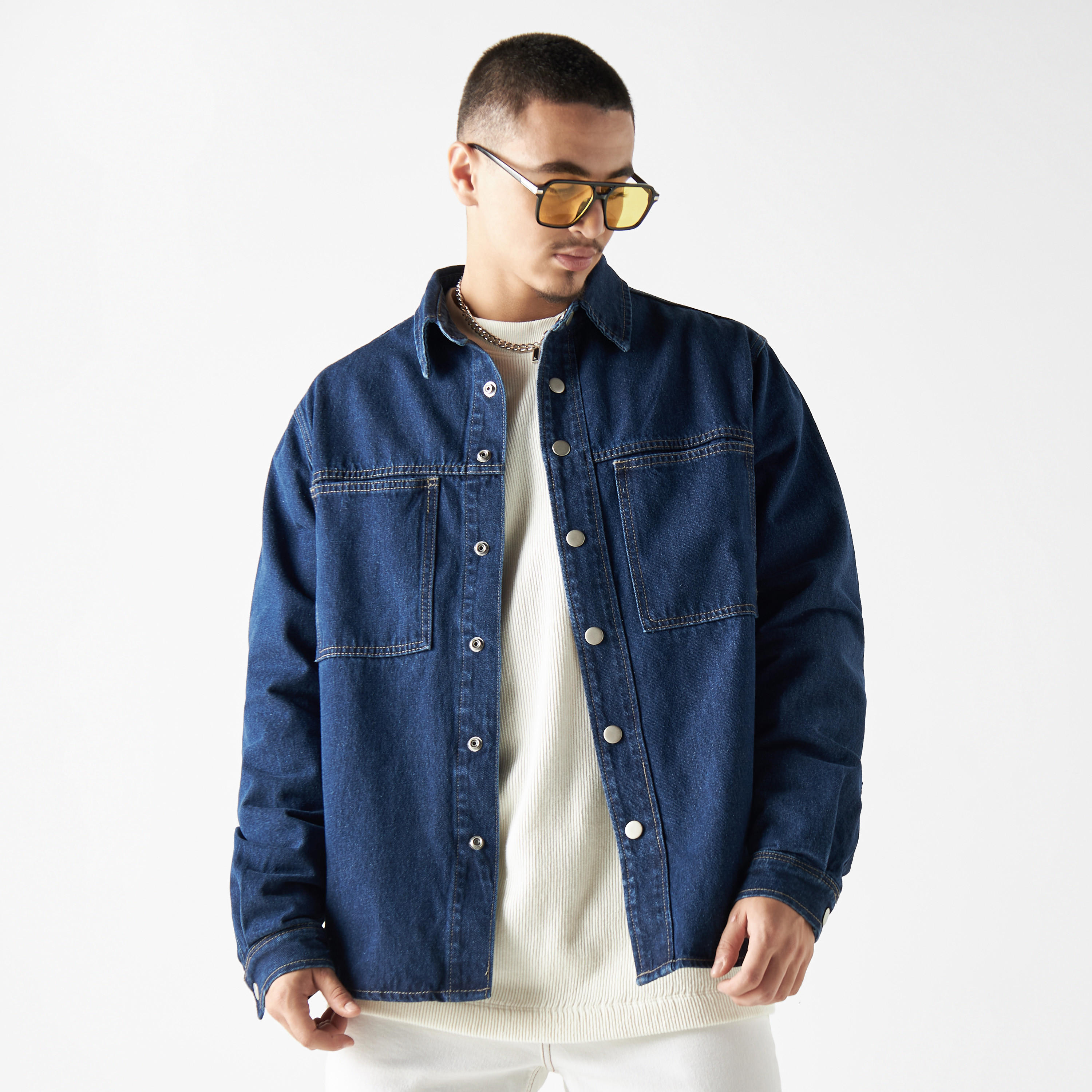 قميص بأكمام طويلة وجيوب من لي كوبر-men-clothing-shirts-image-1