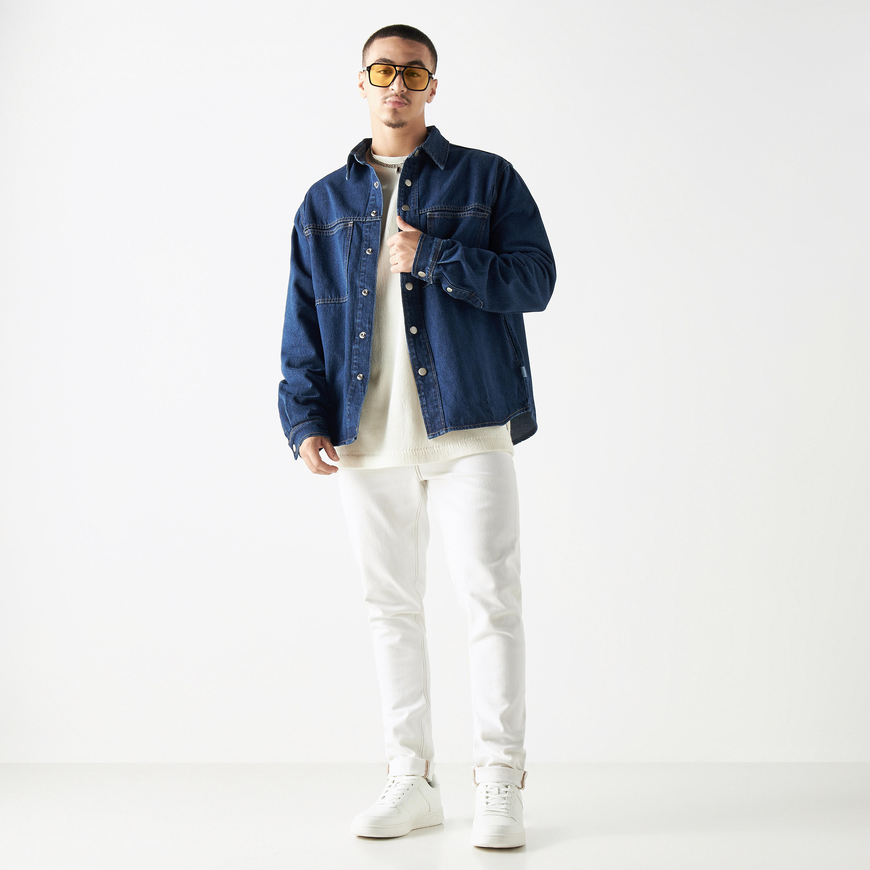 قميص بأكمام طويلة وجيوب من لي كوبر-men-clothing-shirts-image-2