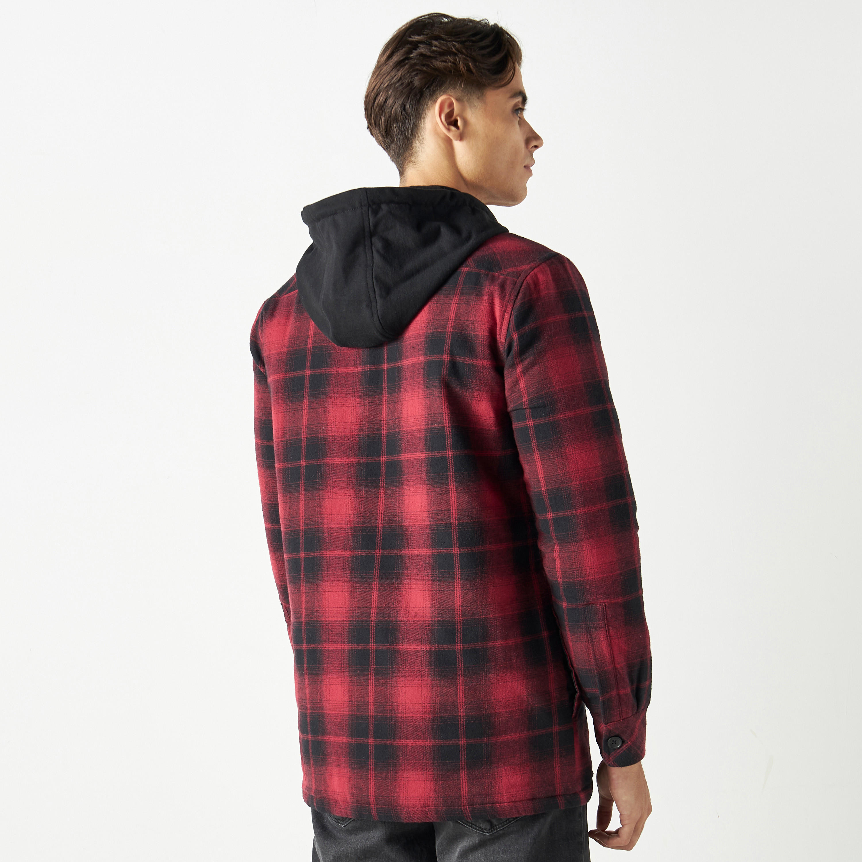 Lee Cooper Checked Jacket with Button Closure and Pockets-men-clothing-jacketsandblazers-jackets-image-3
