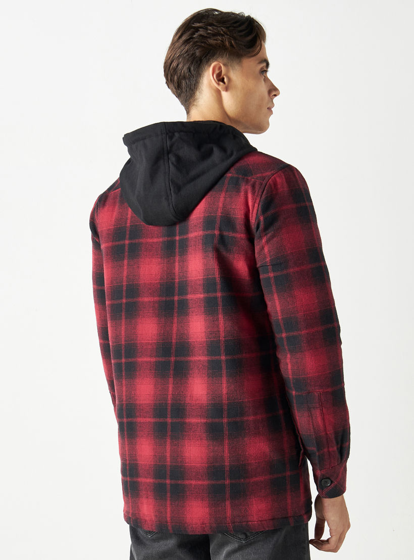 Lee Cooper Checked Jacket with Button Closure and Pockets-men-clothing-jacketsandblazers-jackets-image-3