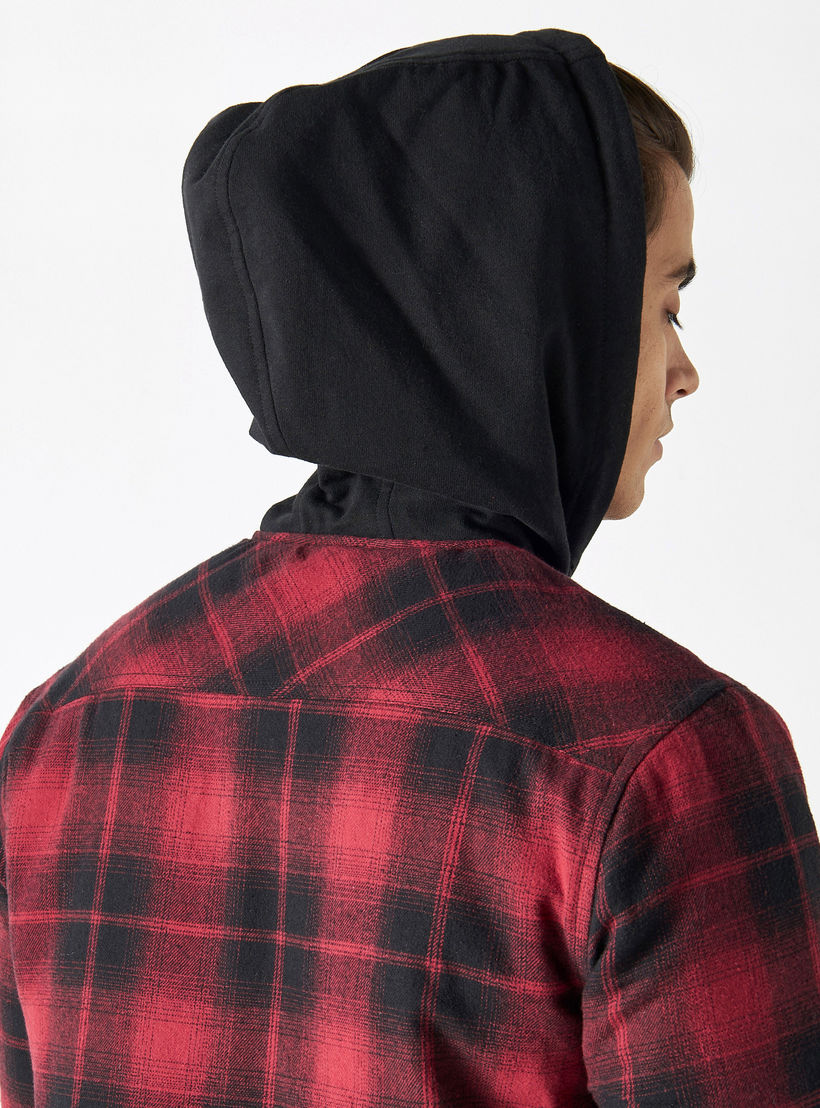 Lee Cooper Checked Jacket with Button Closure and Pockets-men-clothing-jacketsandblazers-jackets-image-5