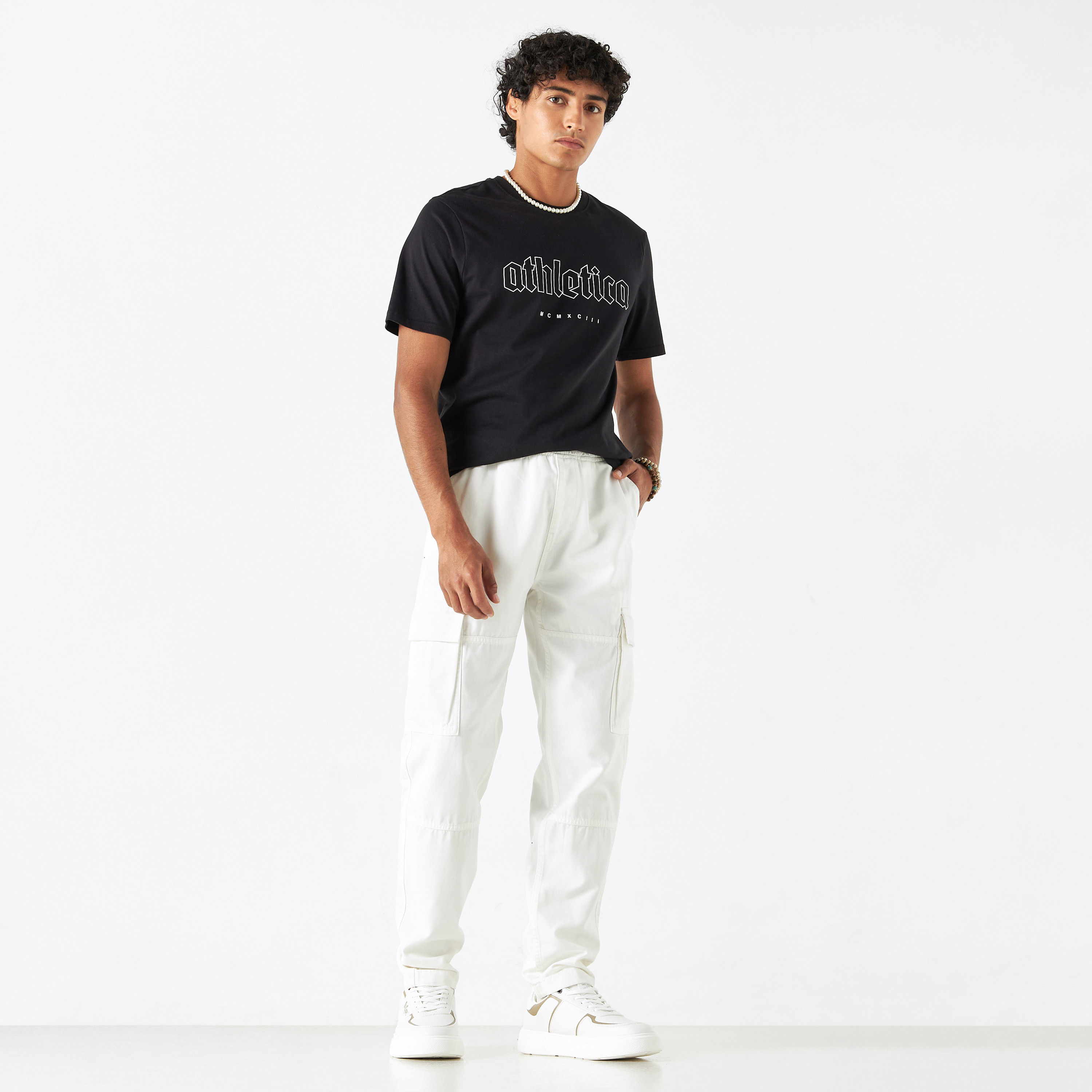 Lee Cooper Cargo Pants with Pockets and Elasticated Waistband-men-clothing-trousersandchinos-trousers-image-2