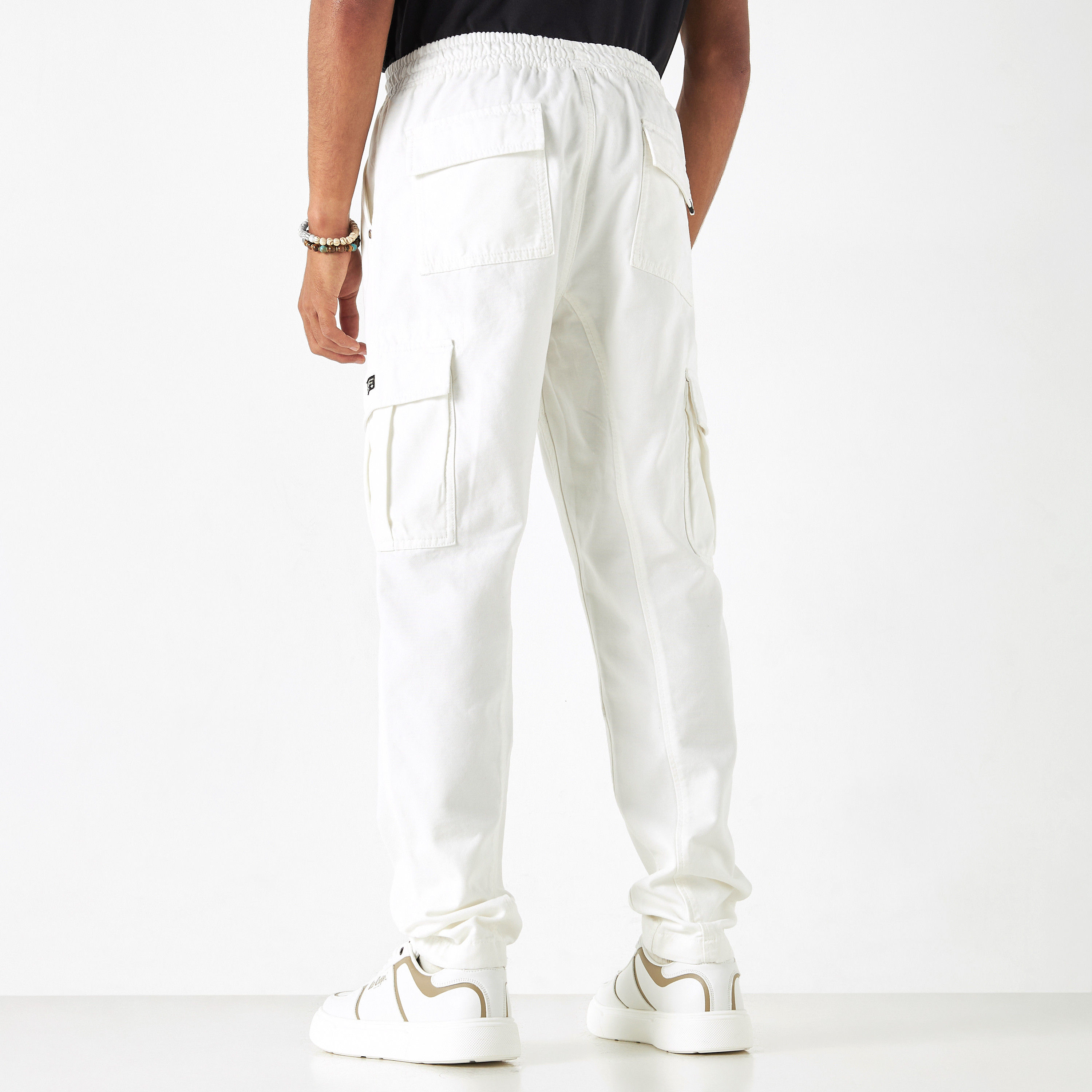 Lee Cooper Cargo Pants with Pockets and Elasticated Waistband-men-clothing-trousersandchinos-trousers-image-3