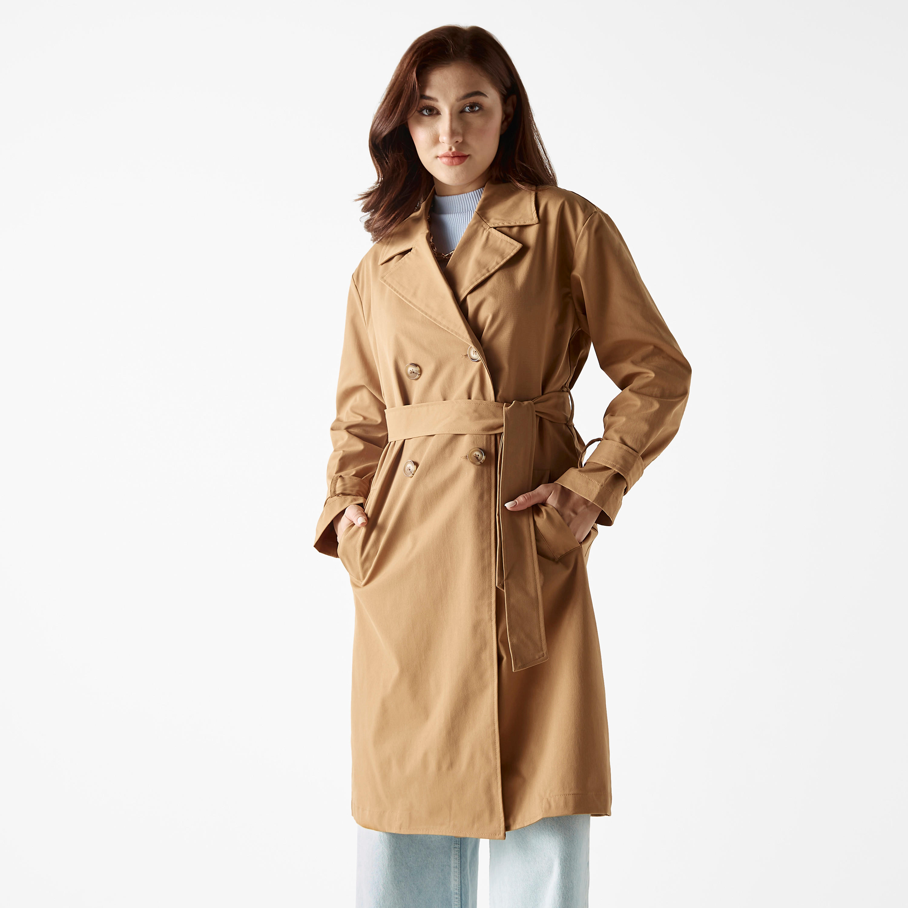 معطف بجيوب وحزام ربط من لي كوبر-women-winterwear-coatsandjackets-jackets-image-1