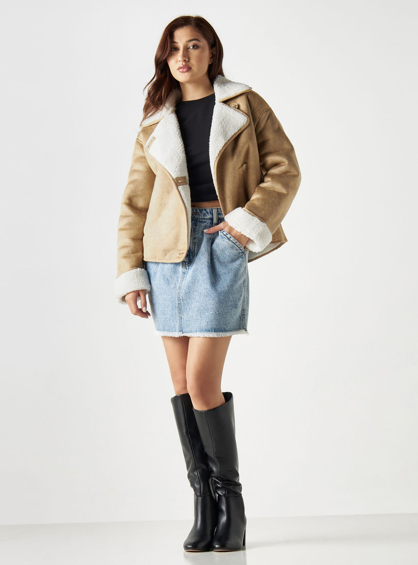 جاكيت بأكمام طويلة وتفاصيل فرو من لي كوبر-women-winterwear-coatsandjackets-jackets-image-2