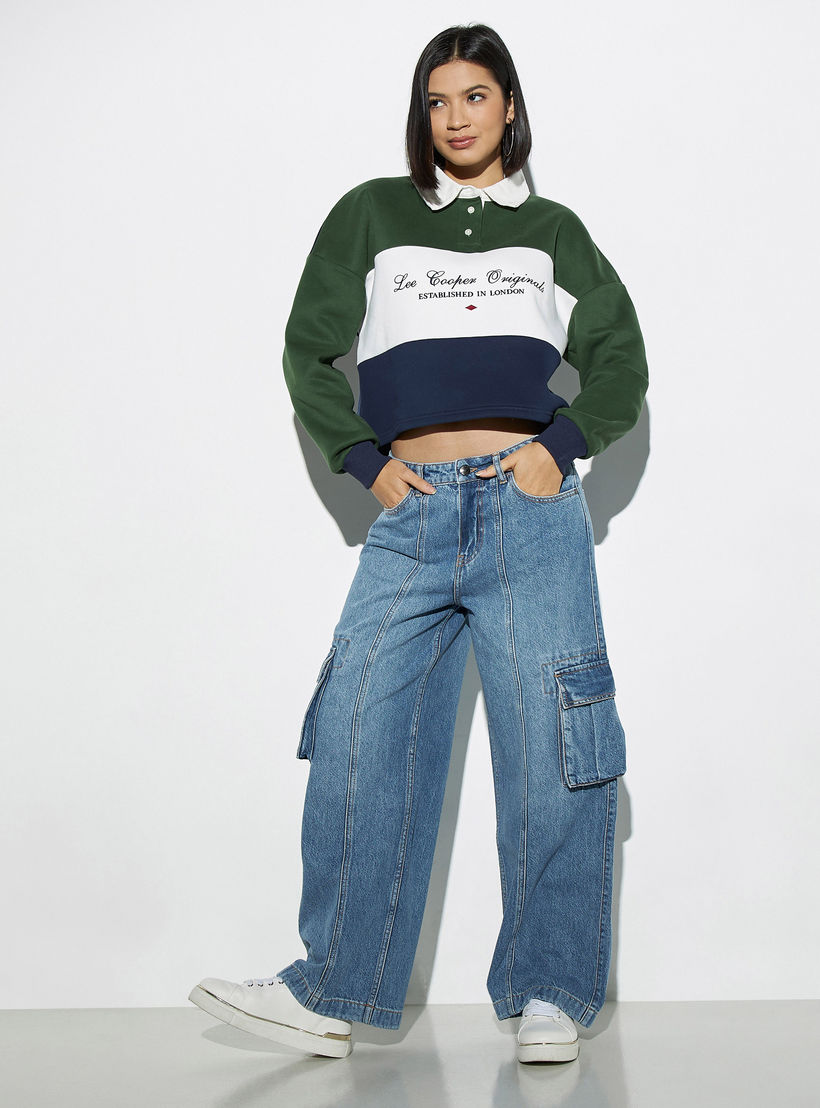 Lee Cooper Wide Leg Cargo Jeans-women-clothing-bottoms-jeans-image-2