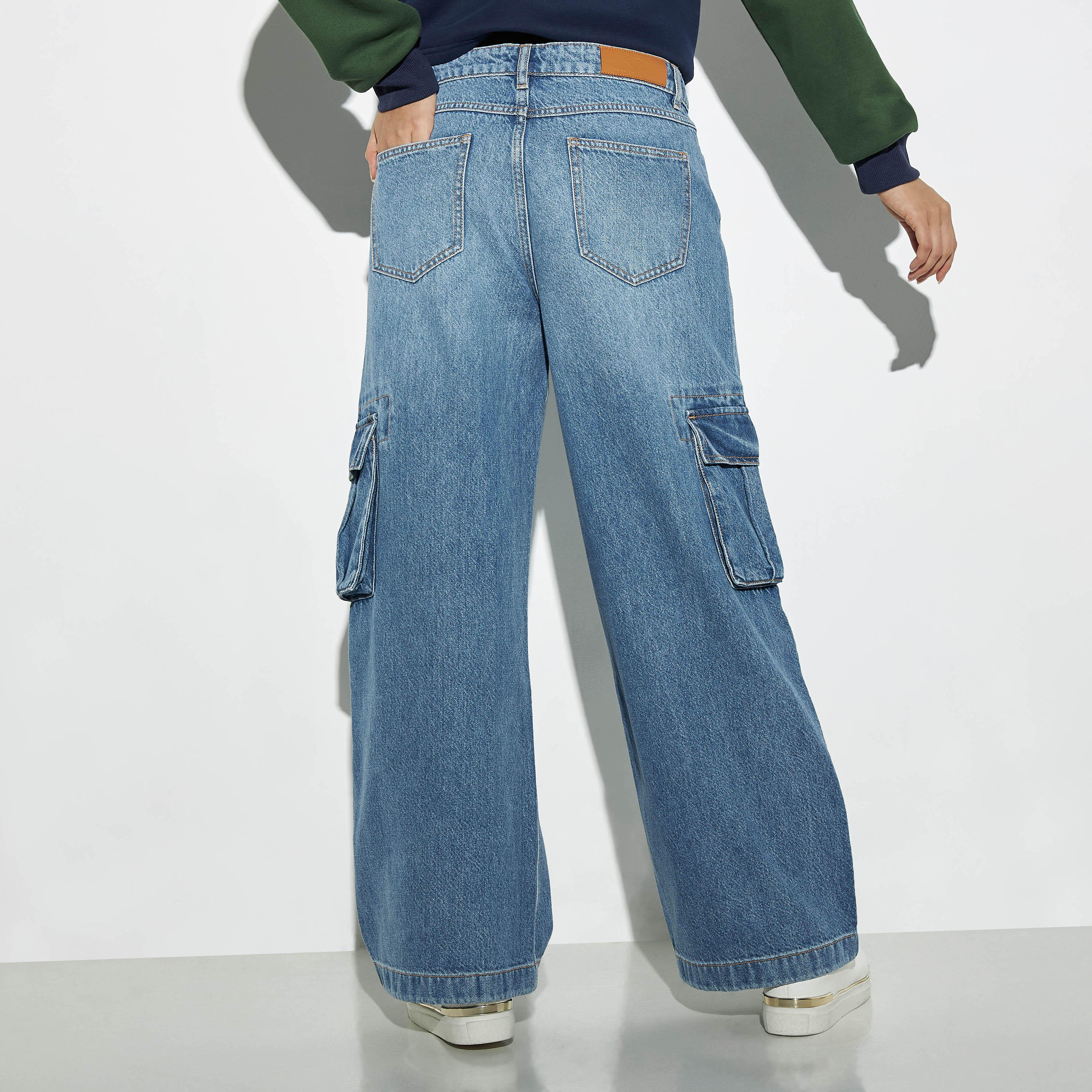 Lee Cooper Wide Leg Cargo Jeans-women-clothing-bottoms-jeans-image-3