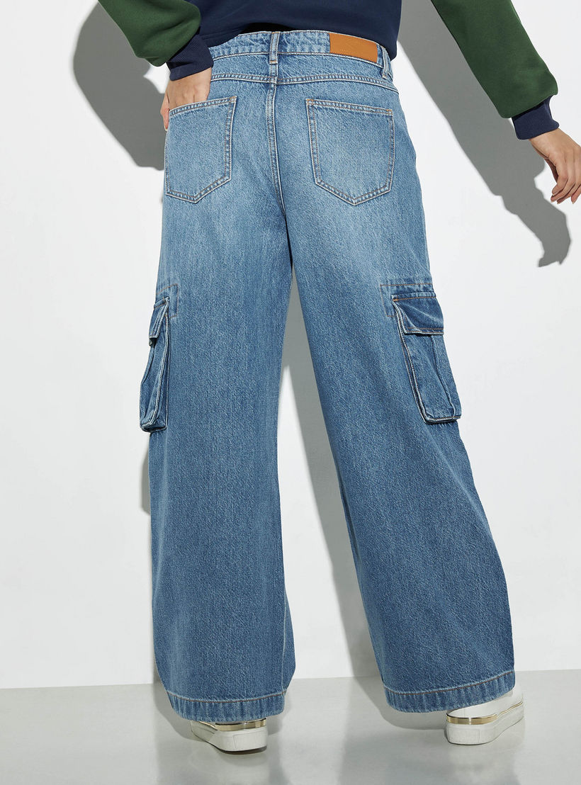 Lee Cooper Wide Leg Cargo Jeans-women-clothing-bottoms-jeans-image-3