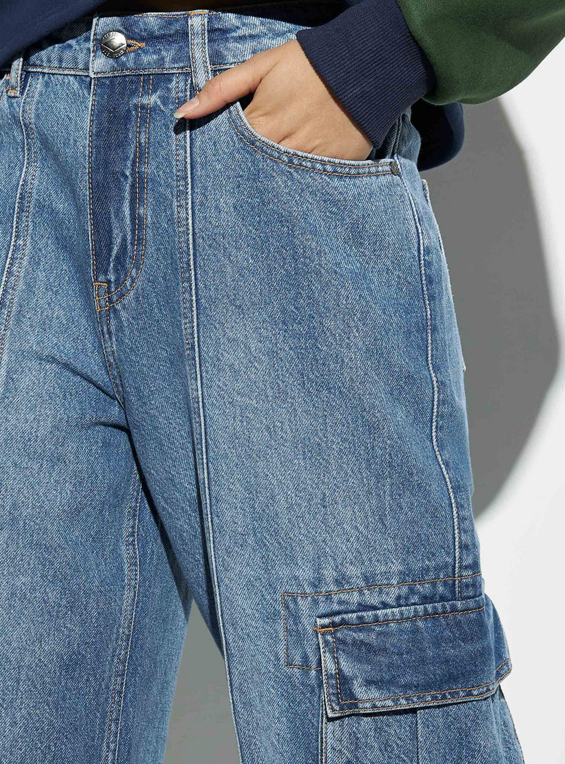Lee Cooper Wide Leg Cargo Jeans-women-clothing-bottoms-jeans-image-4