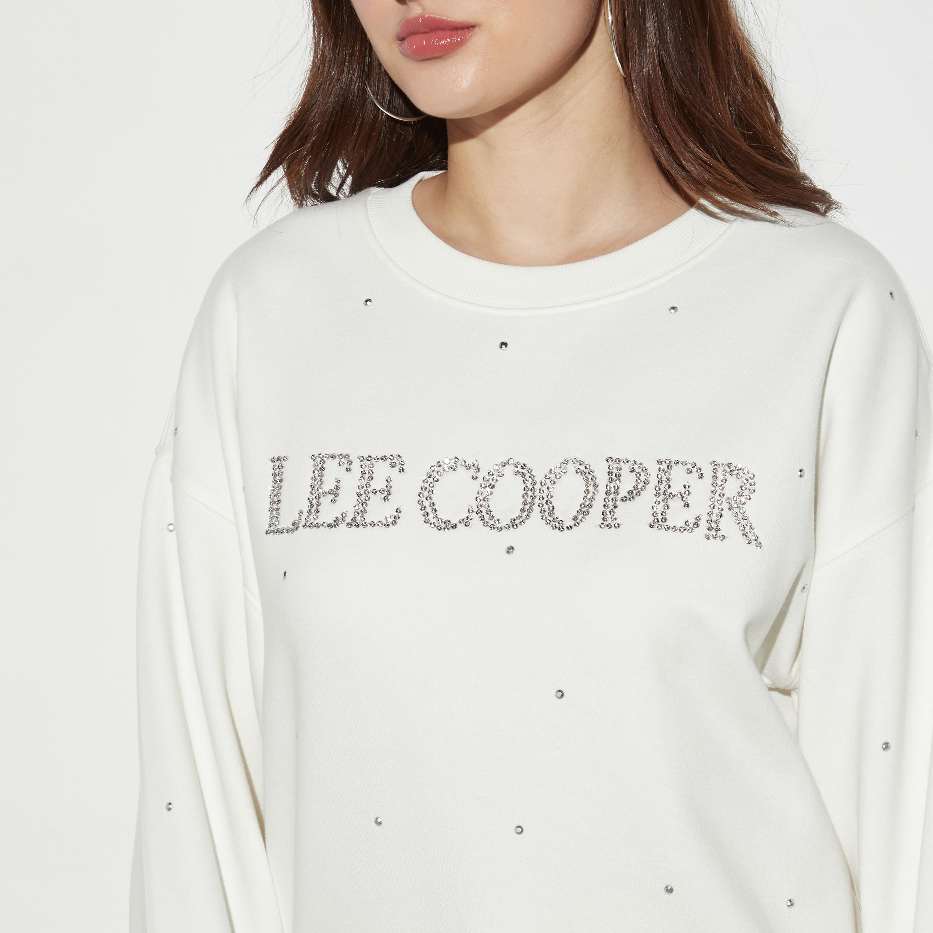 Lee Cooper Stud Embellished Sweatshirt with Long Sleeves-women-winterwear-hoodiesandsweatshirts-sweatshirts-image-4
