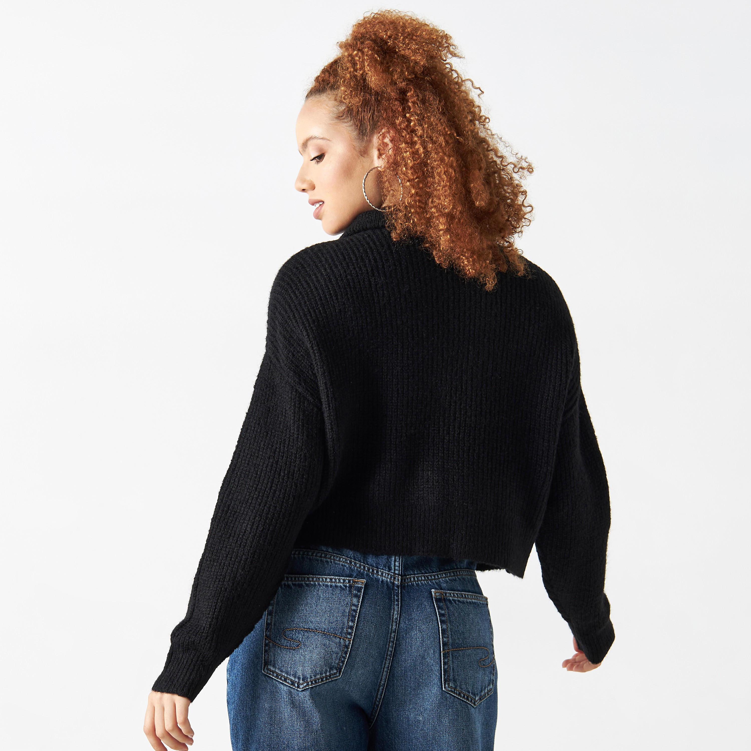 Lee Cooper Textured Pullover with Collar and Zip Closure-women-clothing-cardigansandjumpers-jumpers-image-3