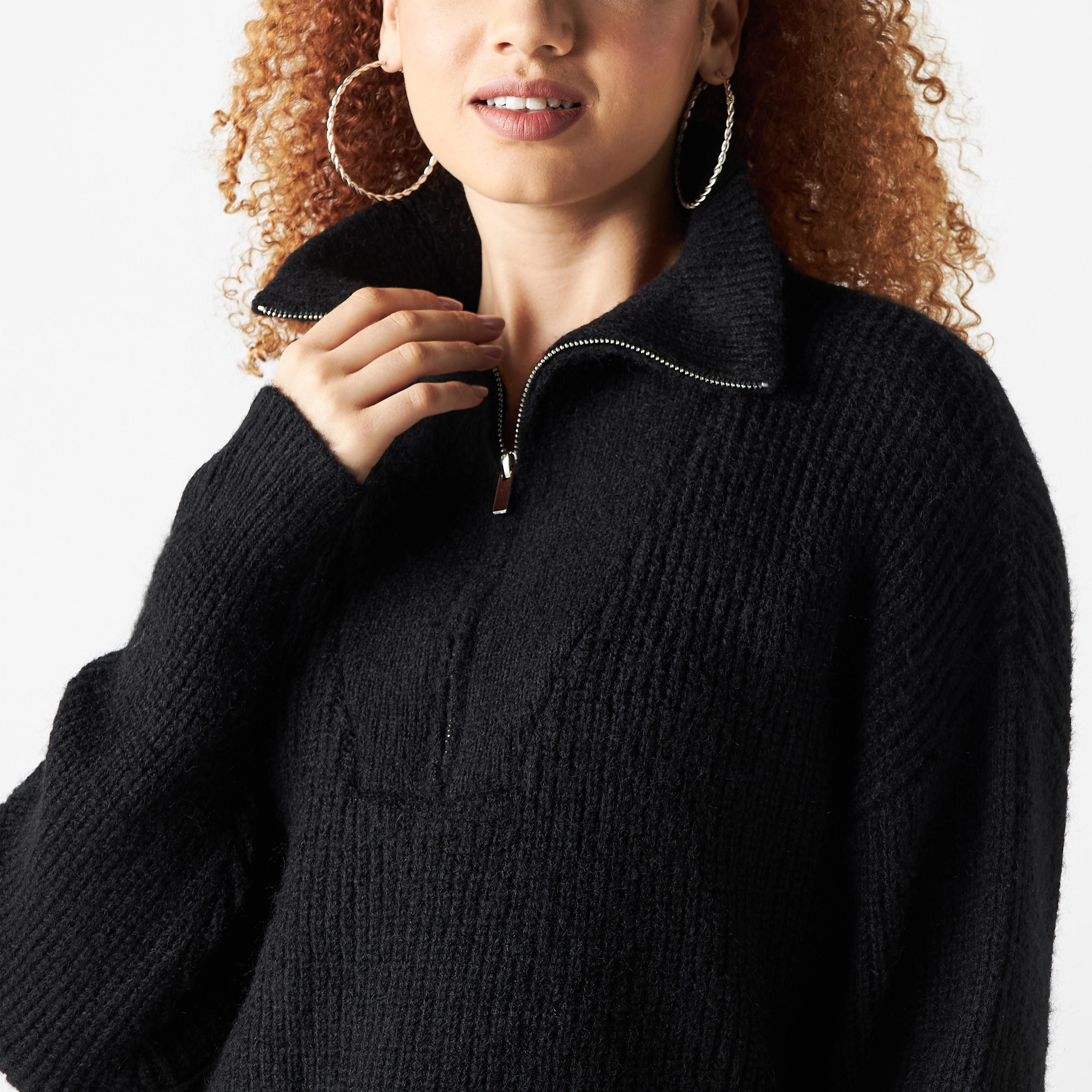 Lee Cooper Textured Pullover with Collar and Zip Closure-women-clothing-cardigansandjumpers-jumpers-image-4