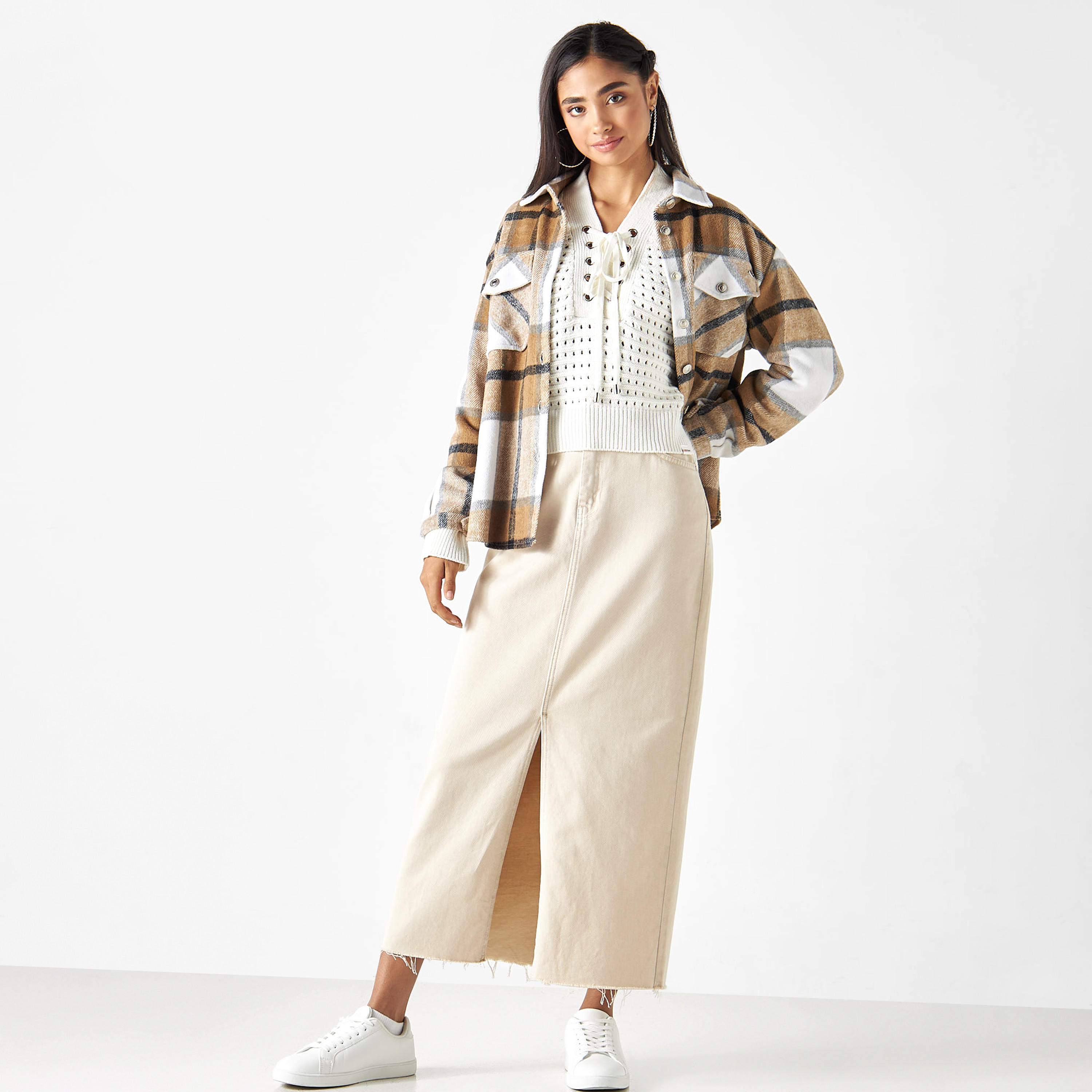 جاكيت بارز الملمس بأربطة وحواف مضلّعة من لي كوبر-women-winterwear-coatsandjackets-jackets-image-2