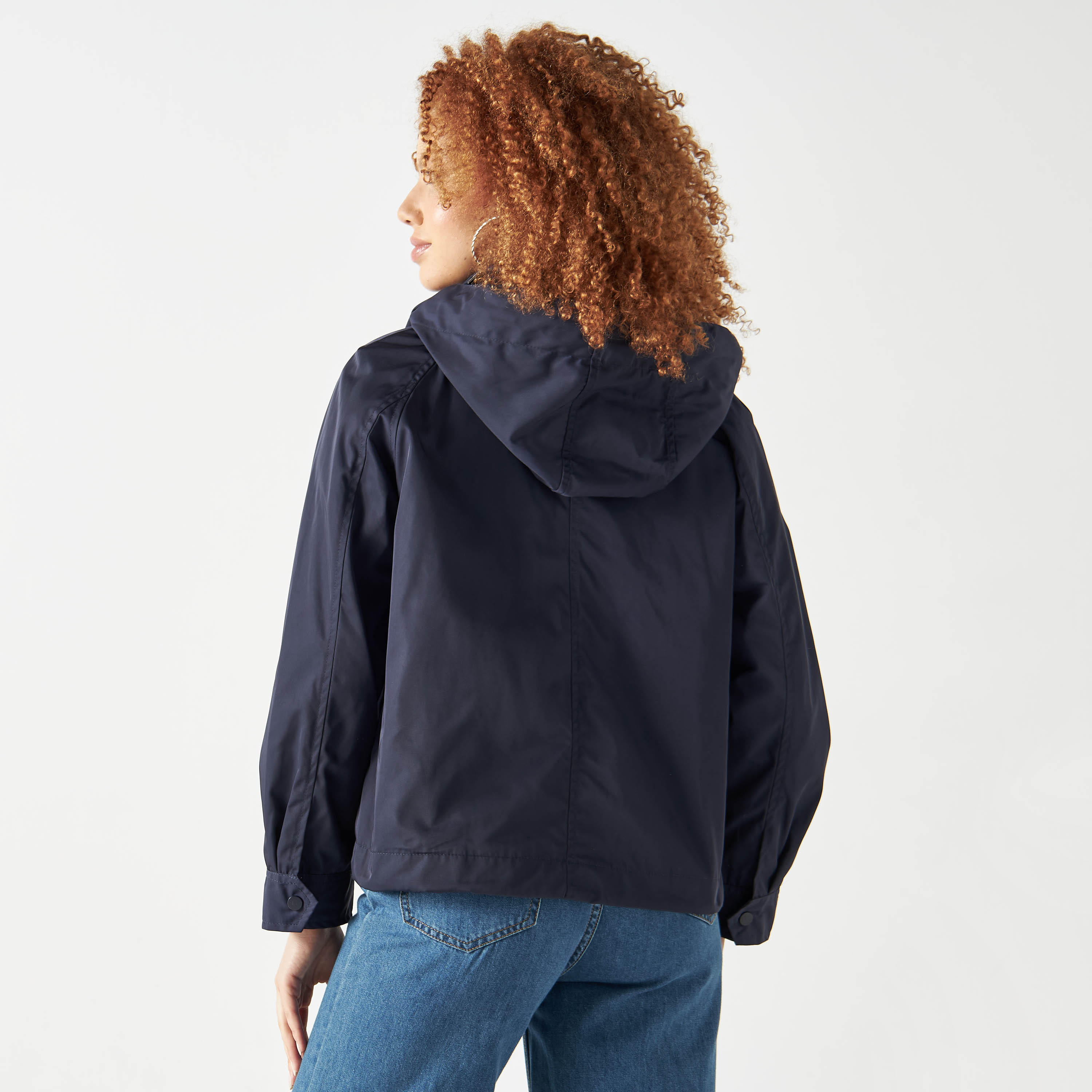 Lee Cooper Zip Through Hooded Jacket with Long Sleeves and Pockets-women-winterwear-coatsandjackets-jackets-image-3