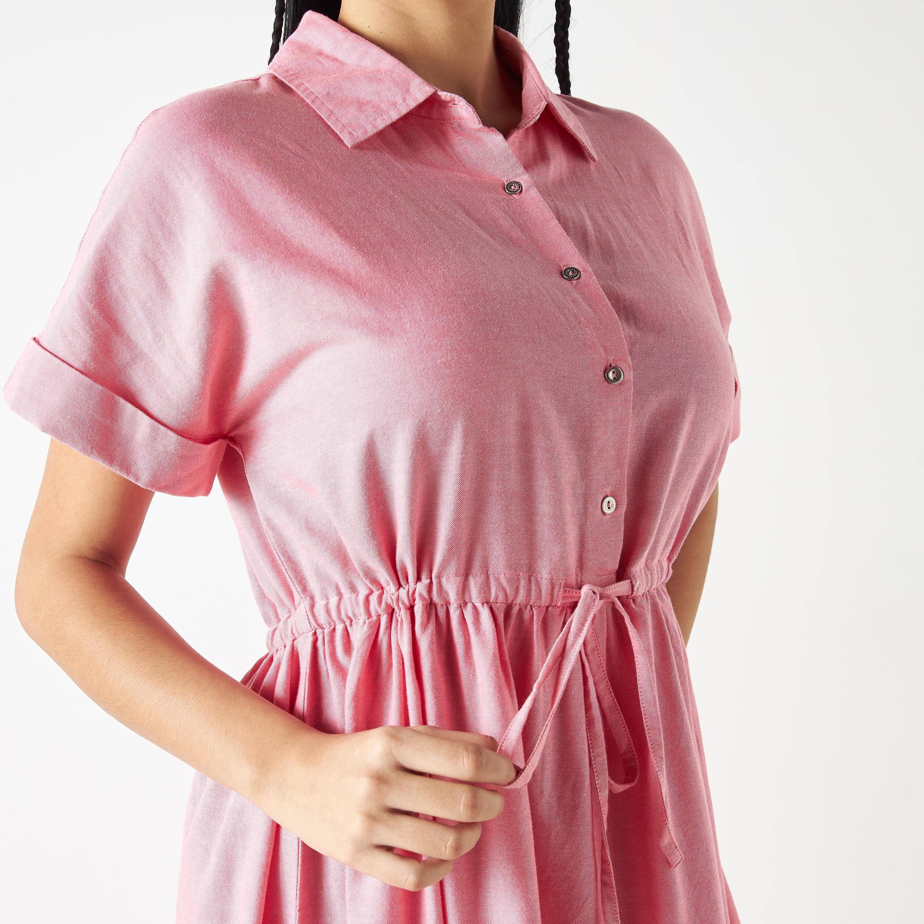Lee Cooper Tiered Dress with Tie-Ups and Drop Shoulder Sleeves-women-clothing-dresses-image-4
