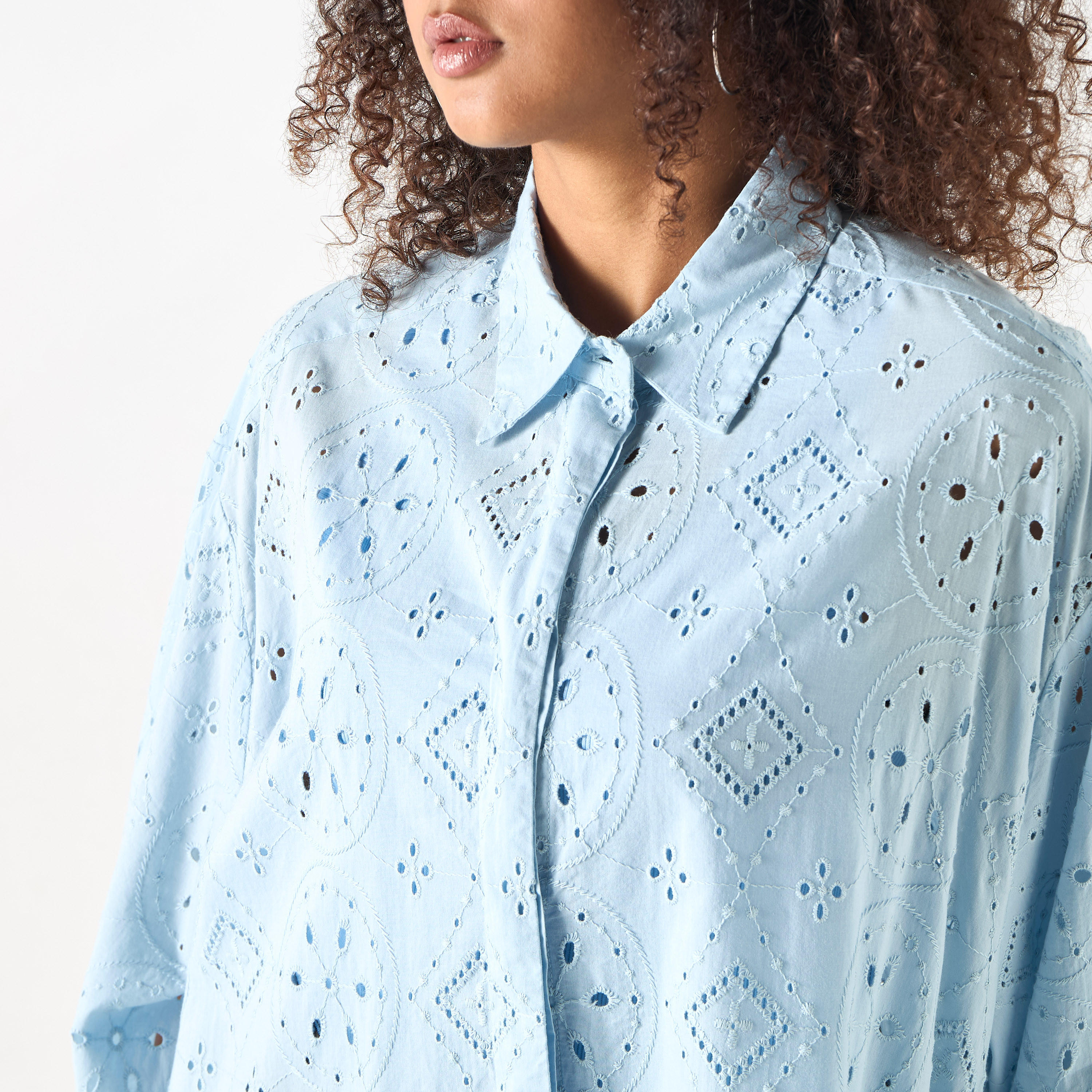 قميص مطرز مقاس واسع من لي كوبر-women-clothing-shirtsandblouses-shirts-image-8
