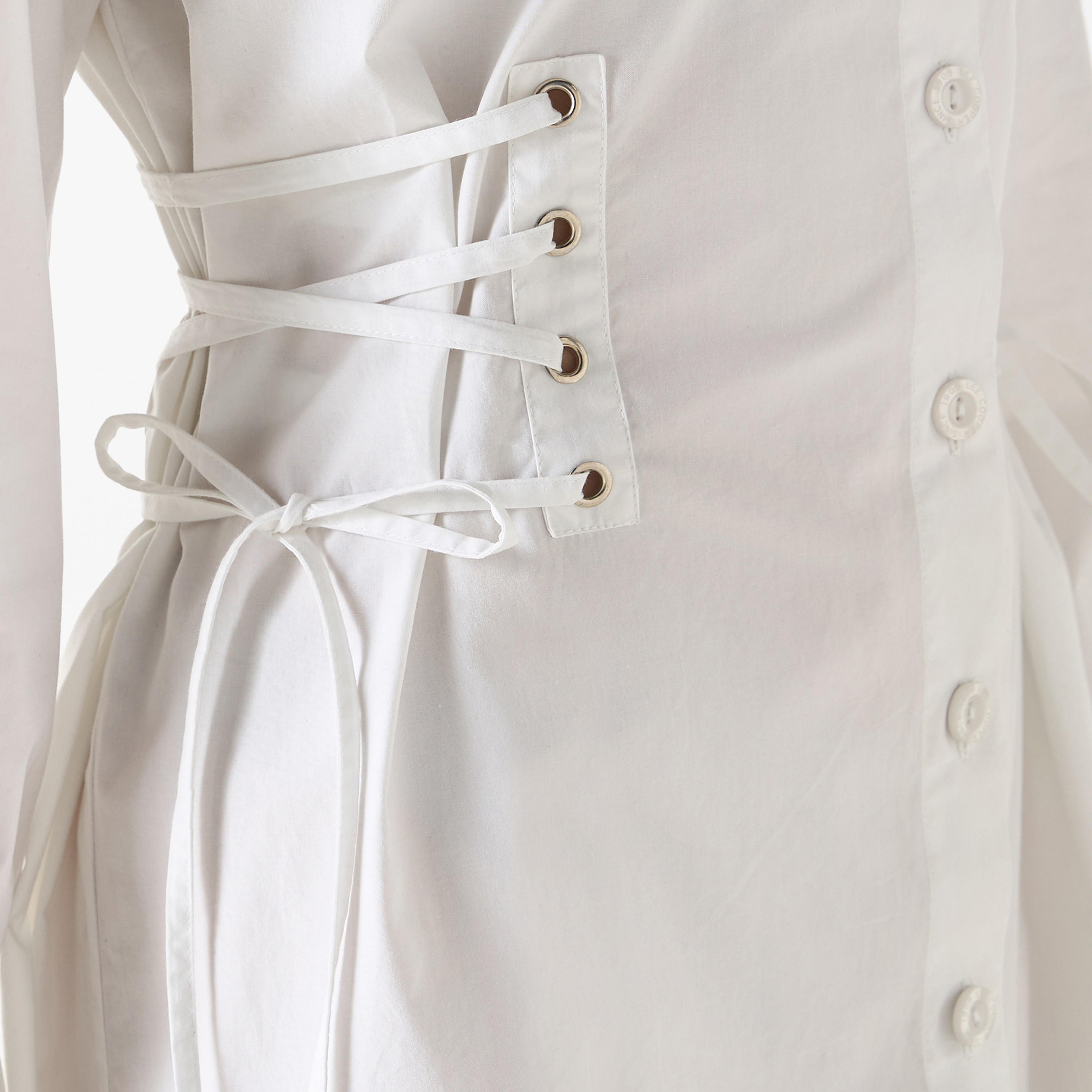 Lee Cooper Shirt Cotton Dress with Long Sleeves and Tie-Ups-women-clothing-shirtsandblouses-shirts-image-11