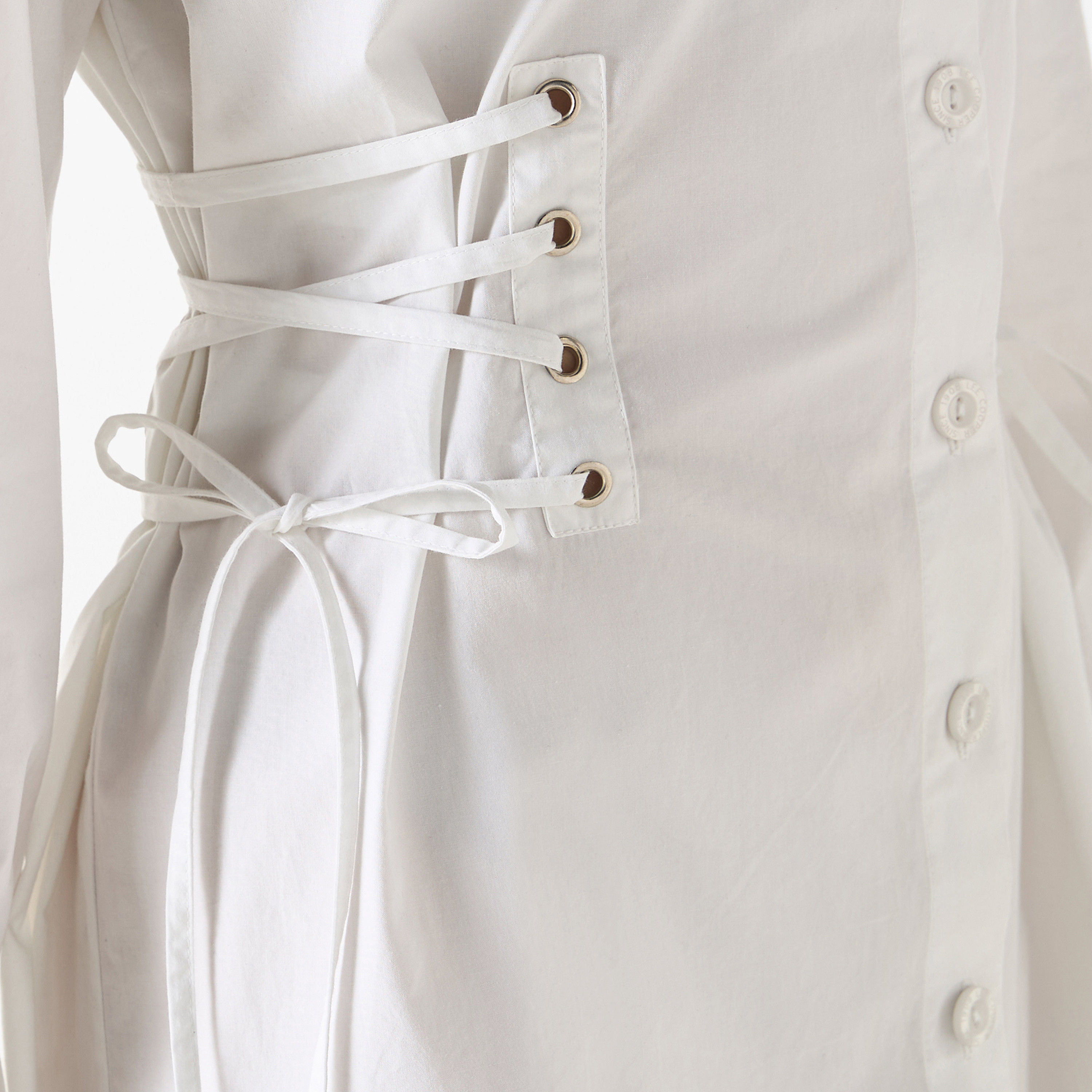 Lee Cooper Shirt Cotton Dress with Long Sleeves and Tie-Ups-women-clothing-shirtsandblouses-shirts-image-11