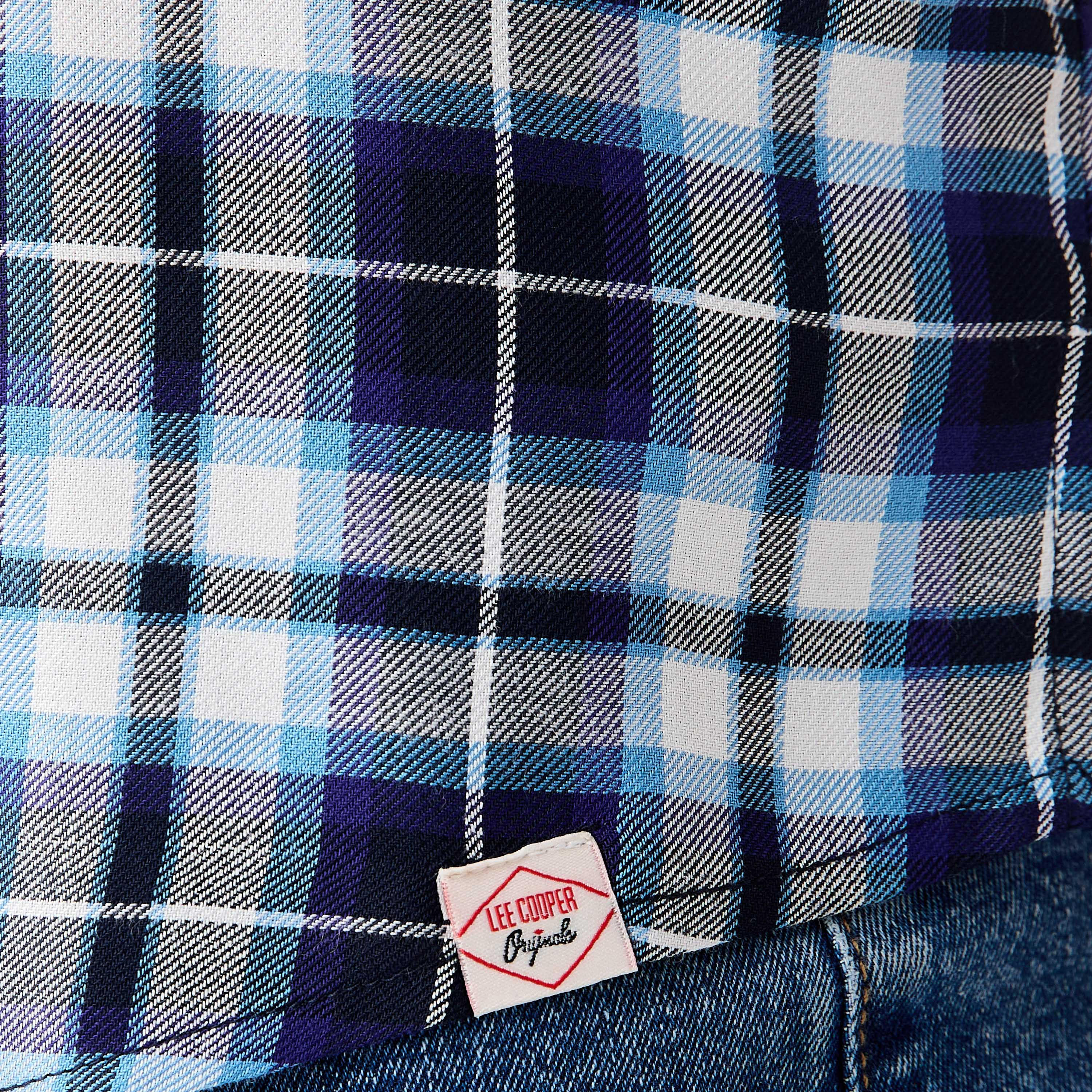 Lee Cooper Regular Fit Checked Collared Shirt with Long Sleeves-women-clothing-shirtsandblouses-shirts-image-5