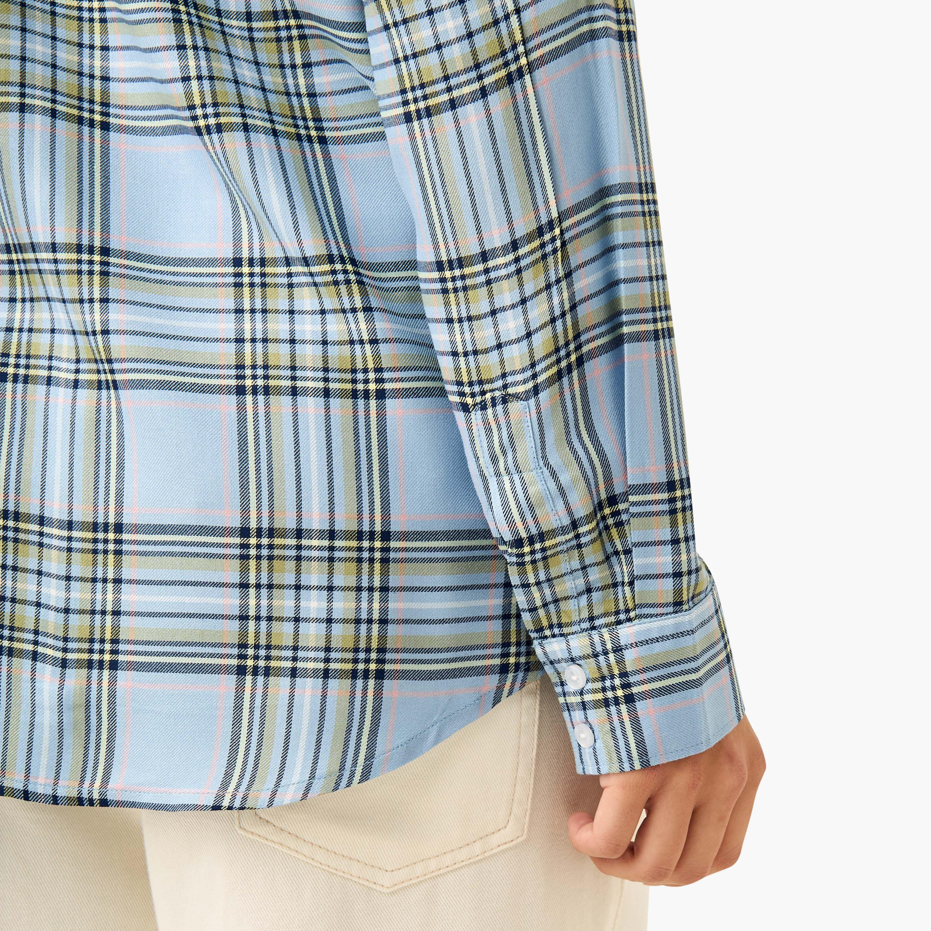 Lee Cooper Regular Fit Checked Collared Shirt with Long Sleeves-women-clothing-shirtsandblouses-shirts-image-4