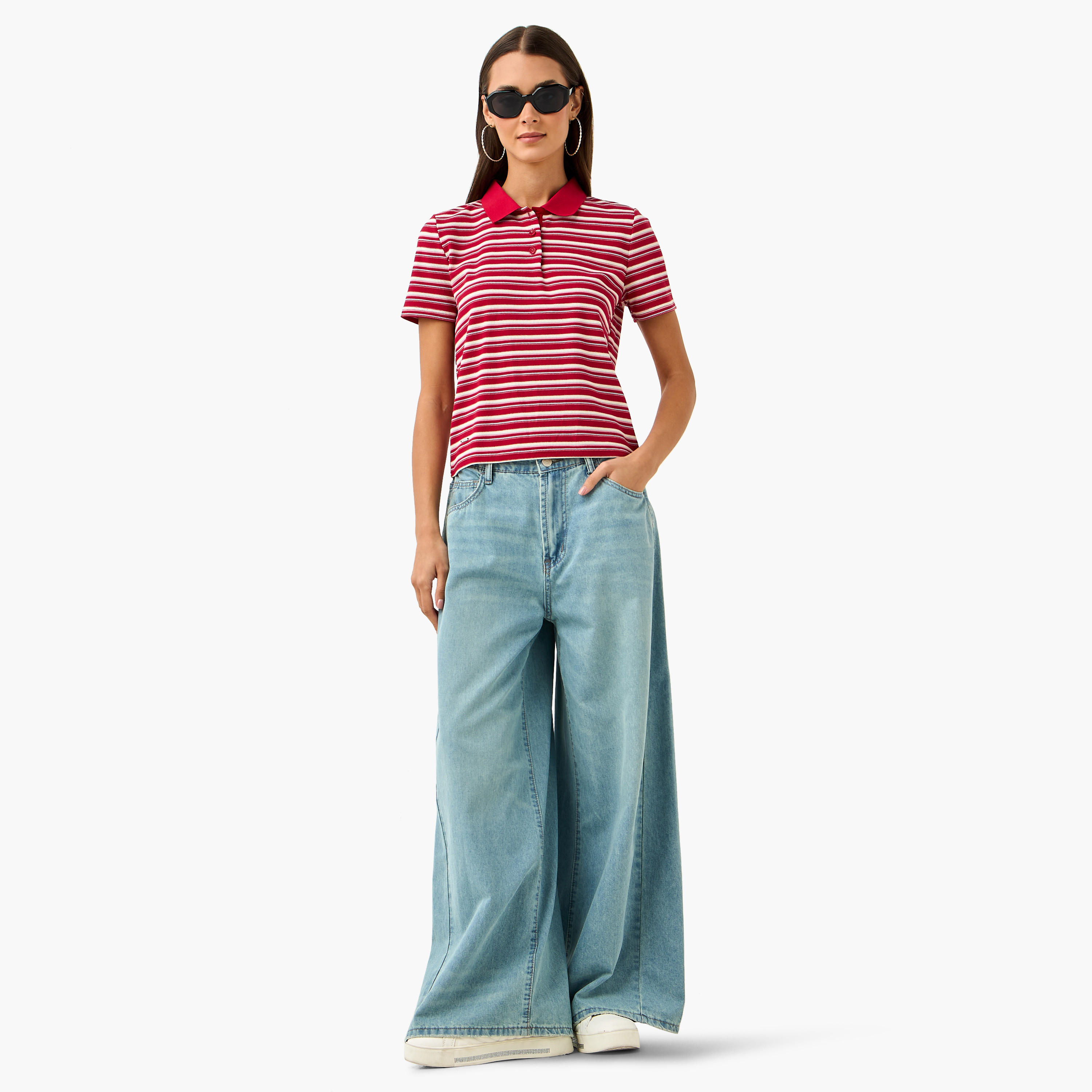 Lee Cooper Striped Polo Cotton T-shirt-women-clothing-tshirts-image-2