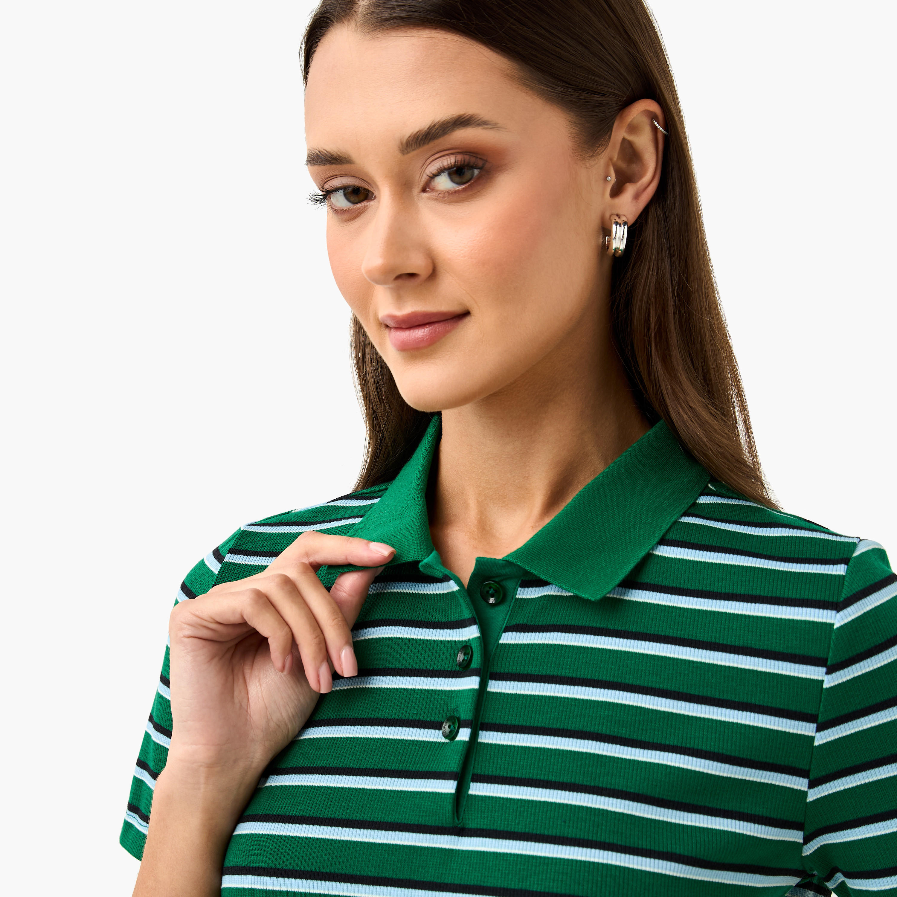 Lee Cooper Striped Polo Cotton T-shirt-women-clothing-tshirts-image-4