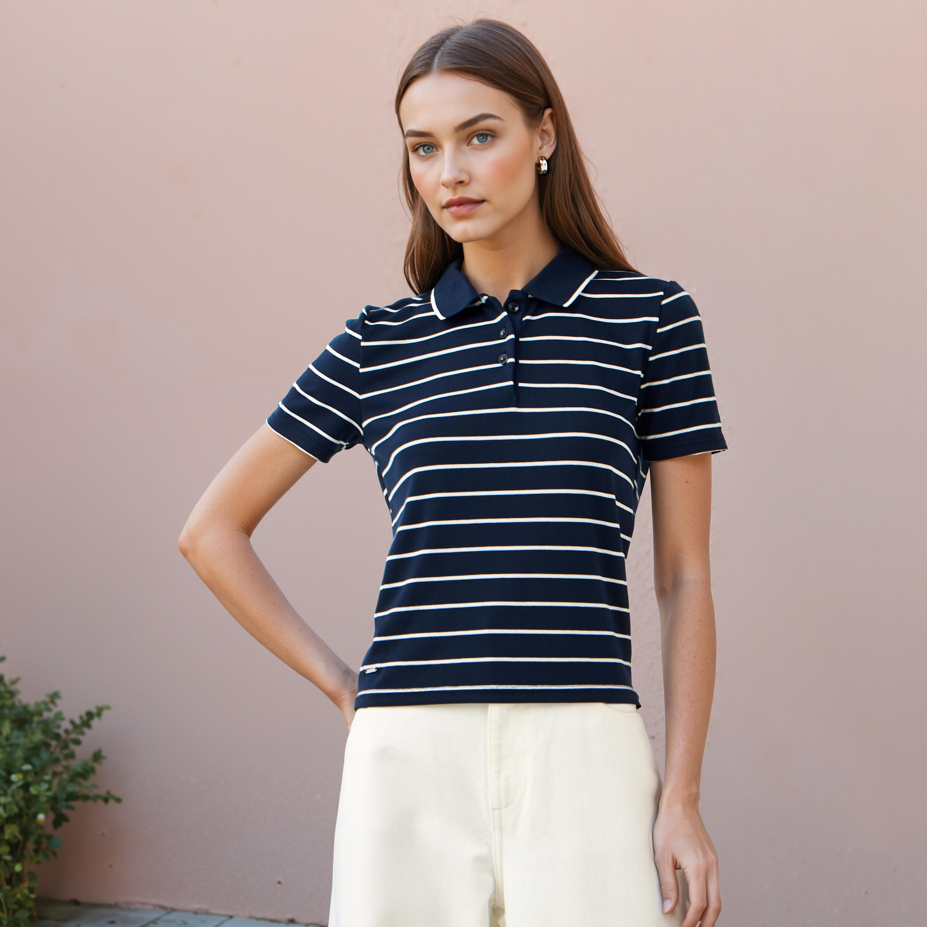 Lee Cooper Striped Polo Cotton T-shirt-women-clothing-tshirts-image-1