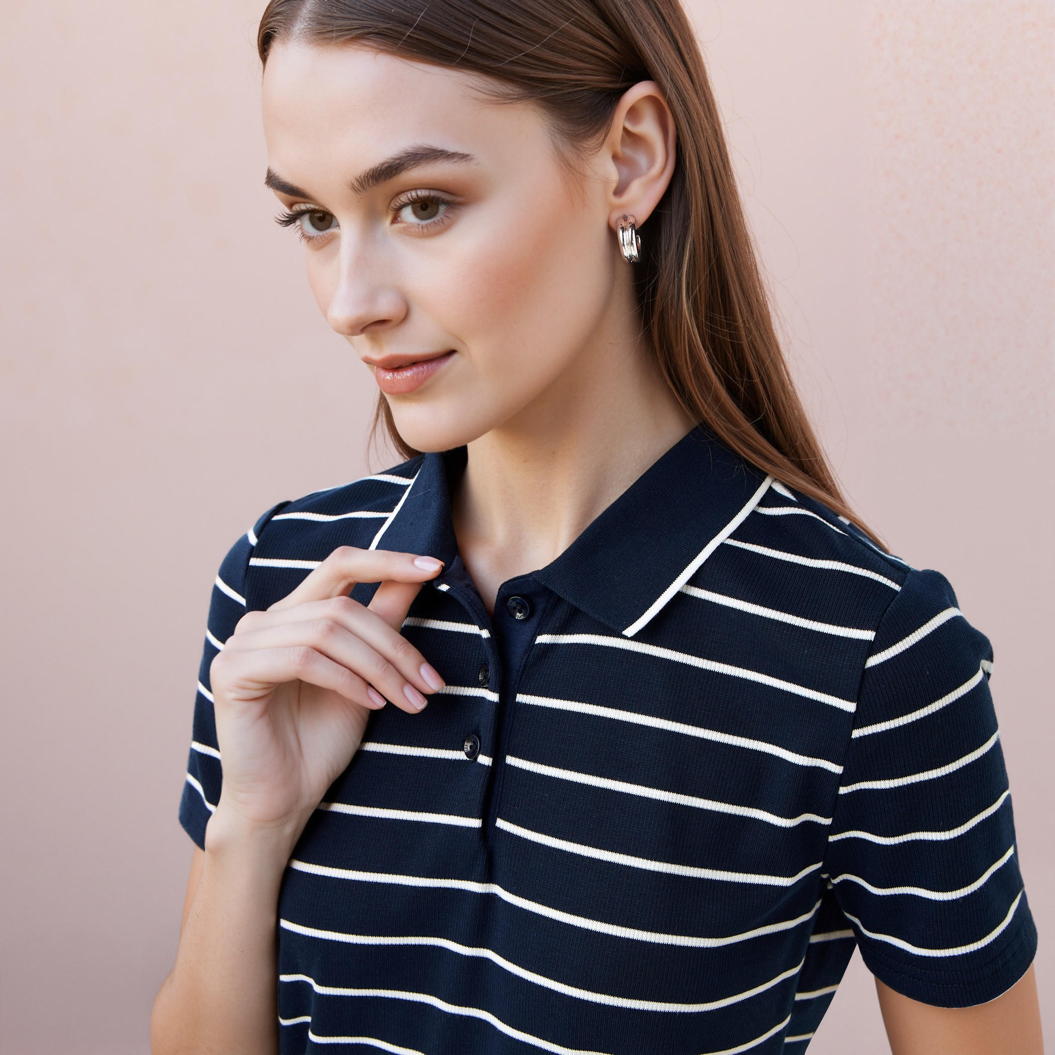تيشيرت بولو قطن مقلّم من لي كوبر-women-clothing-tshirts-image-4