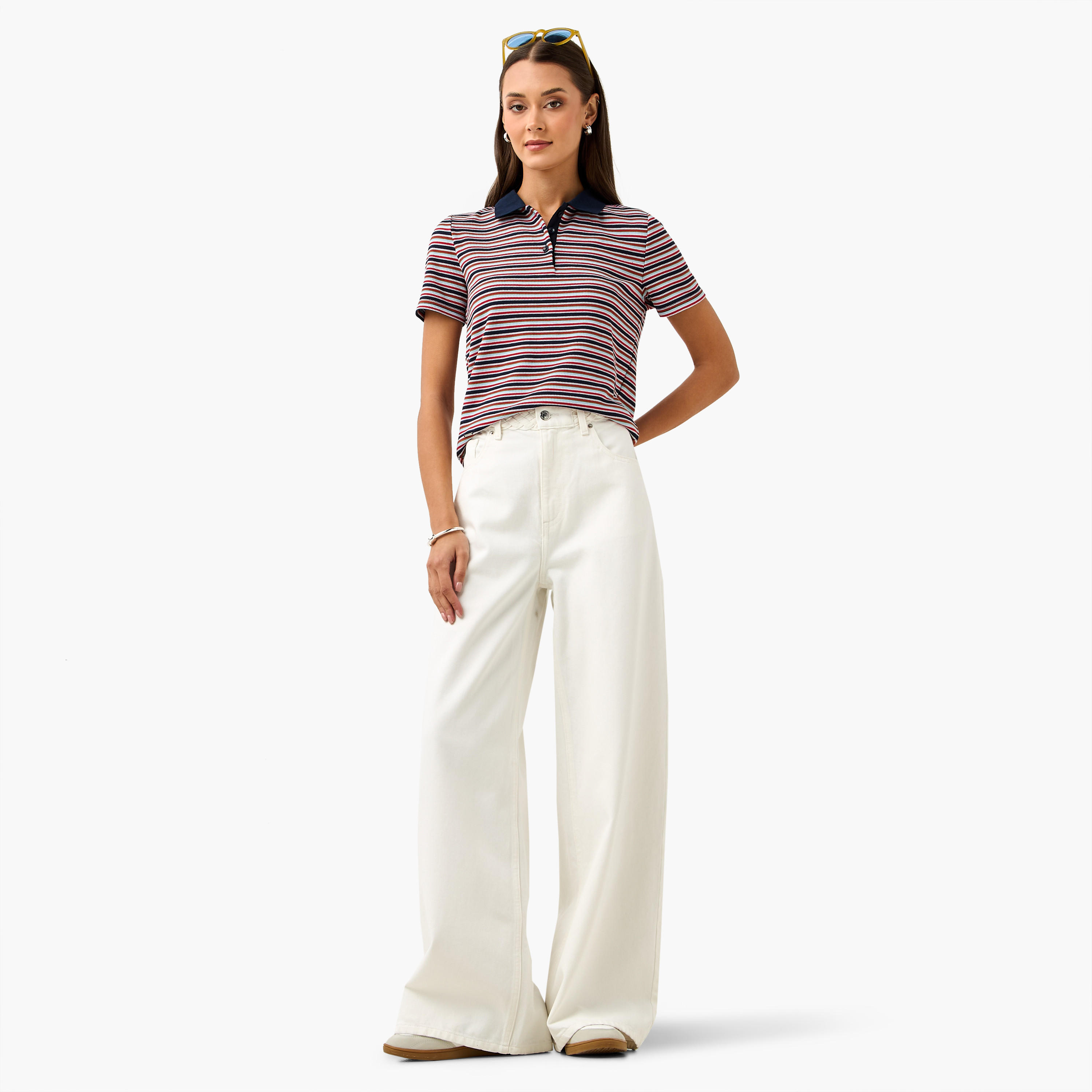 Lee Cooper Striped Polo Cotton T-shirt-women-clothing-tshirts-image-2