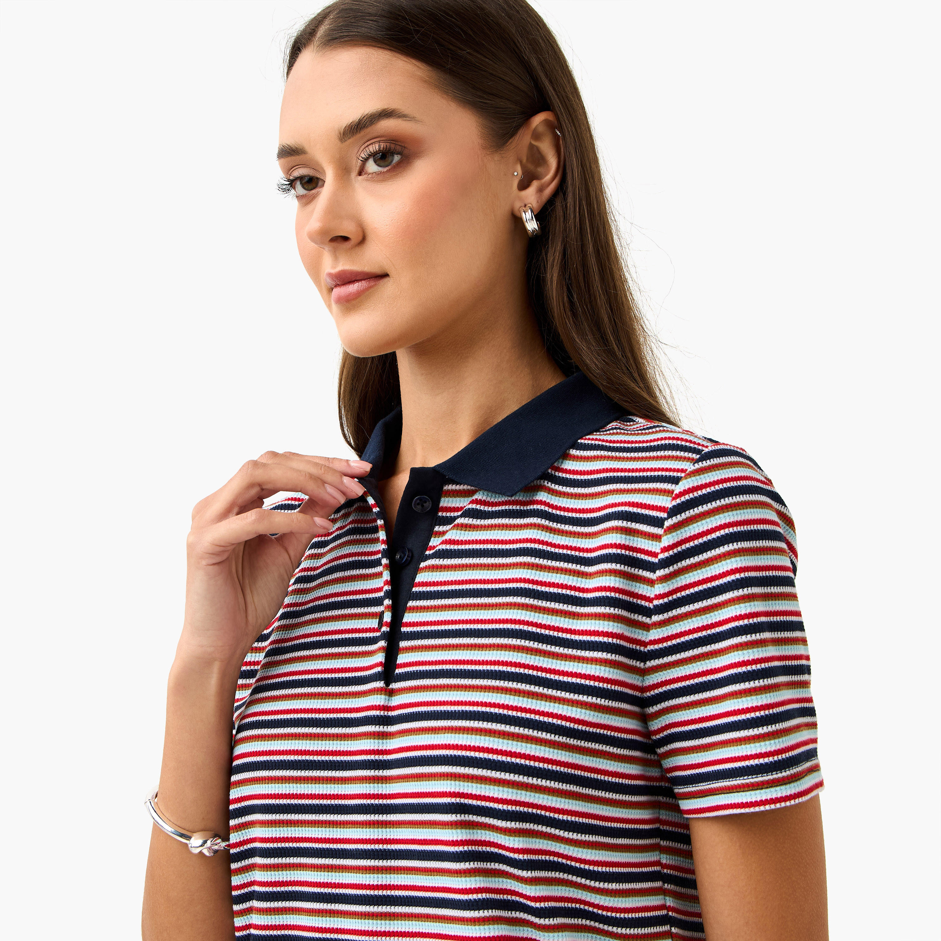 Lee Cooper Striped Polo Cotton T-shirt-women-clothing-tshirts-image-4
