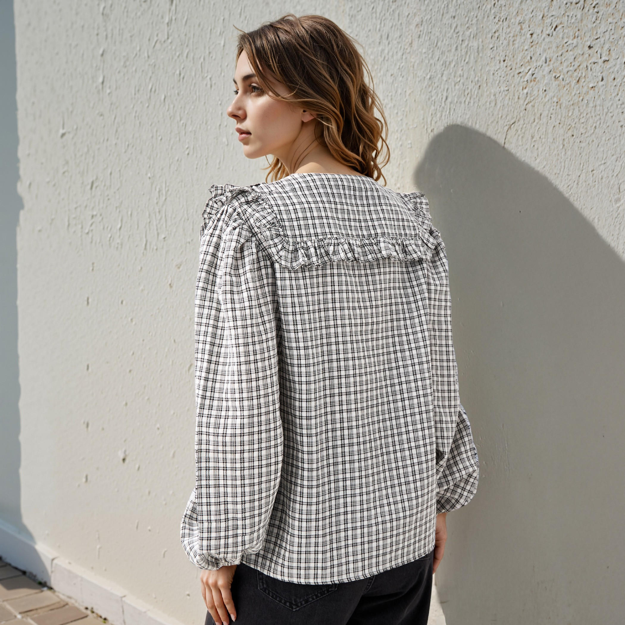 Lee Cooper Checked and Embellished Top-women-clothing-shirtsandblouses-blouses-image-3