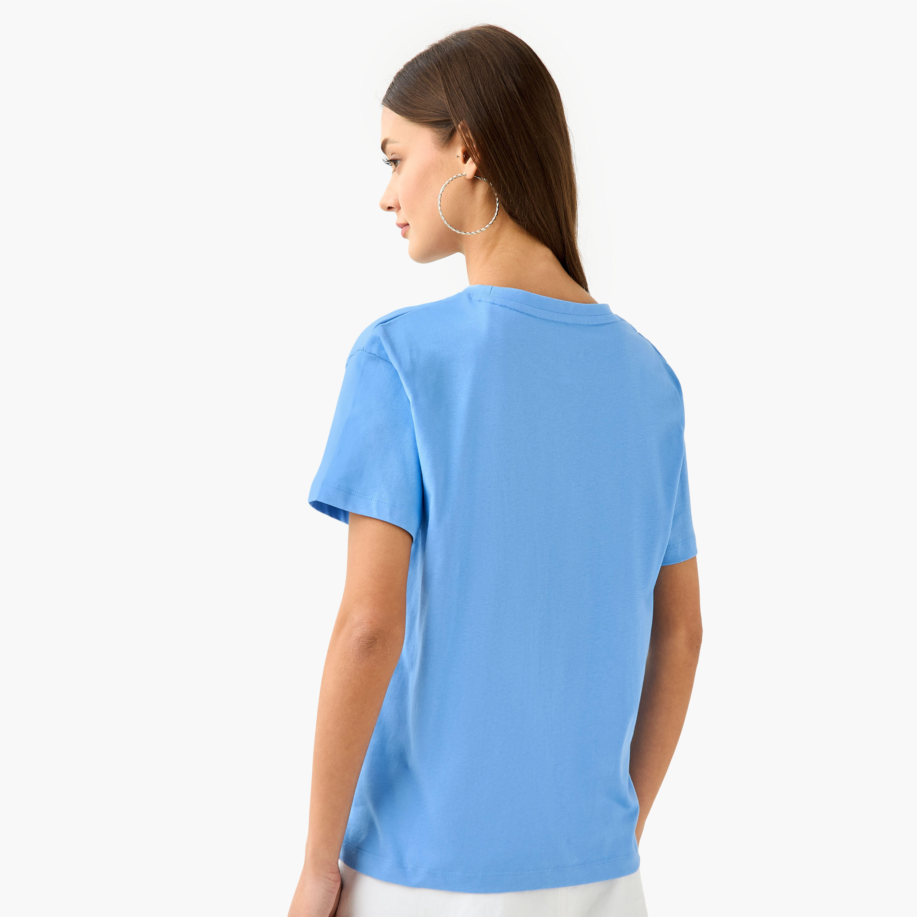 Lee Cooper Graphic Print T-shirt with Crew Neck-women-clothing-tshirts-image-3