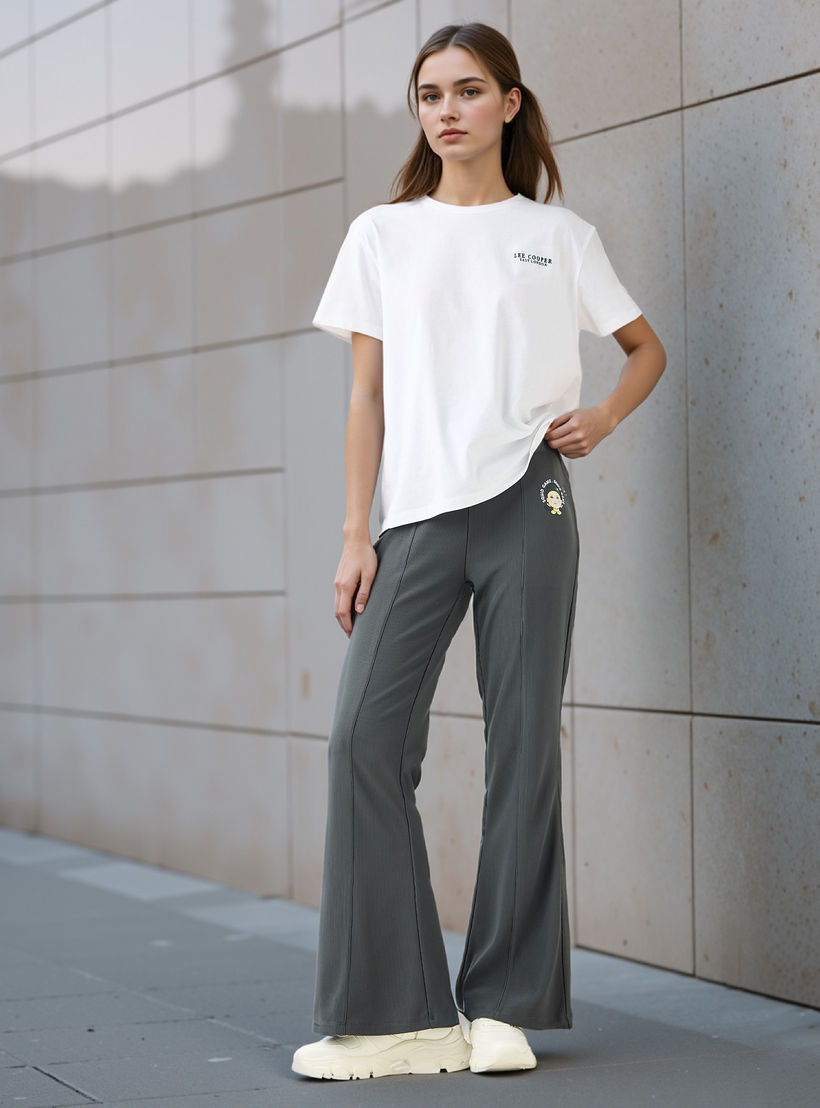 Lee Cooper Graphic Print T-shirt with Crew Neck-women-clothing-tshirts-image-2