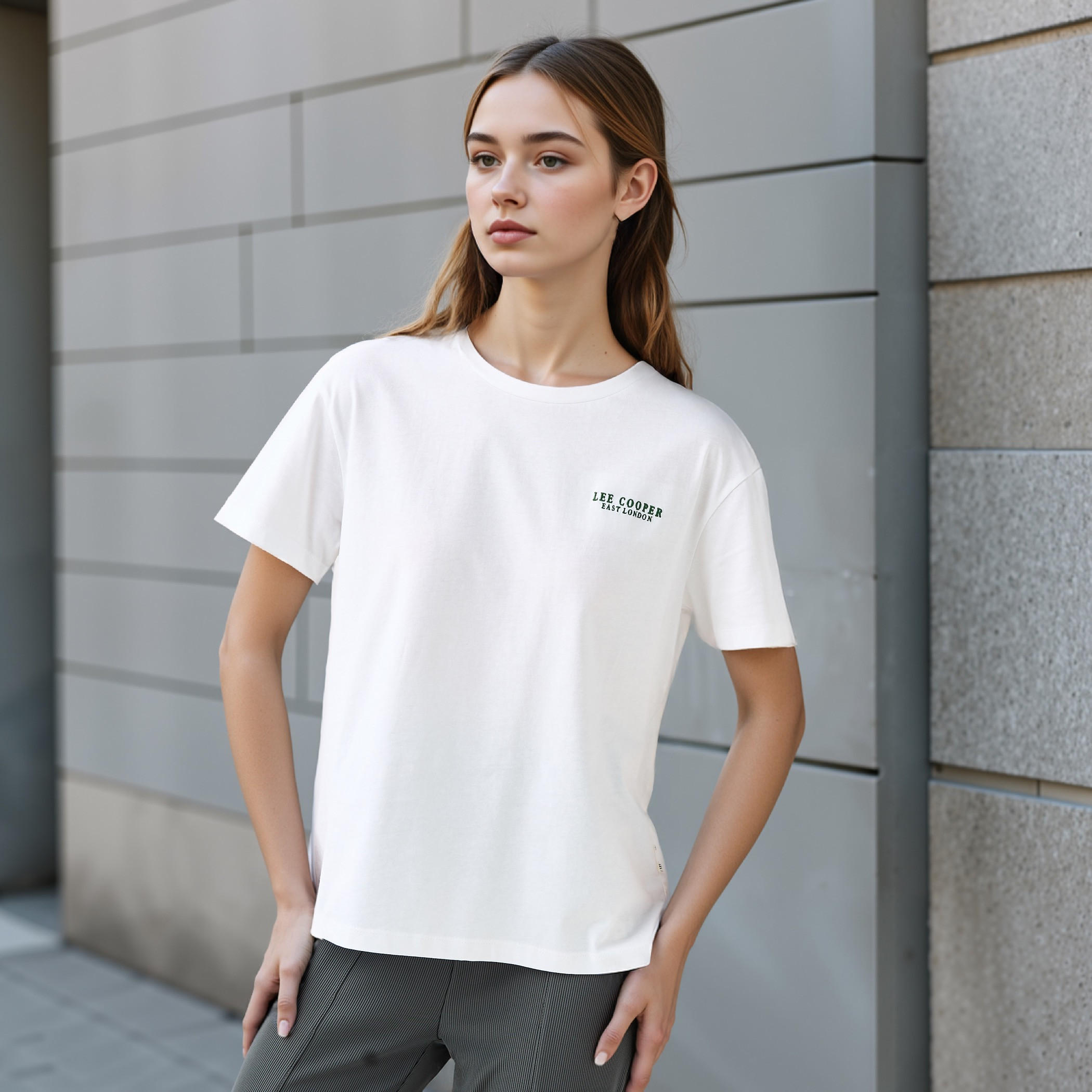 Lee Cooper Graphic Print T-shirt with Crew Neck-women-clothing-tshirts-image-3