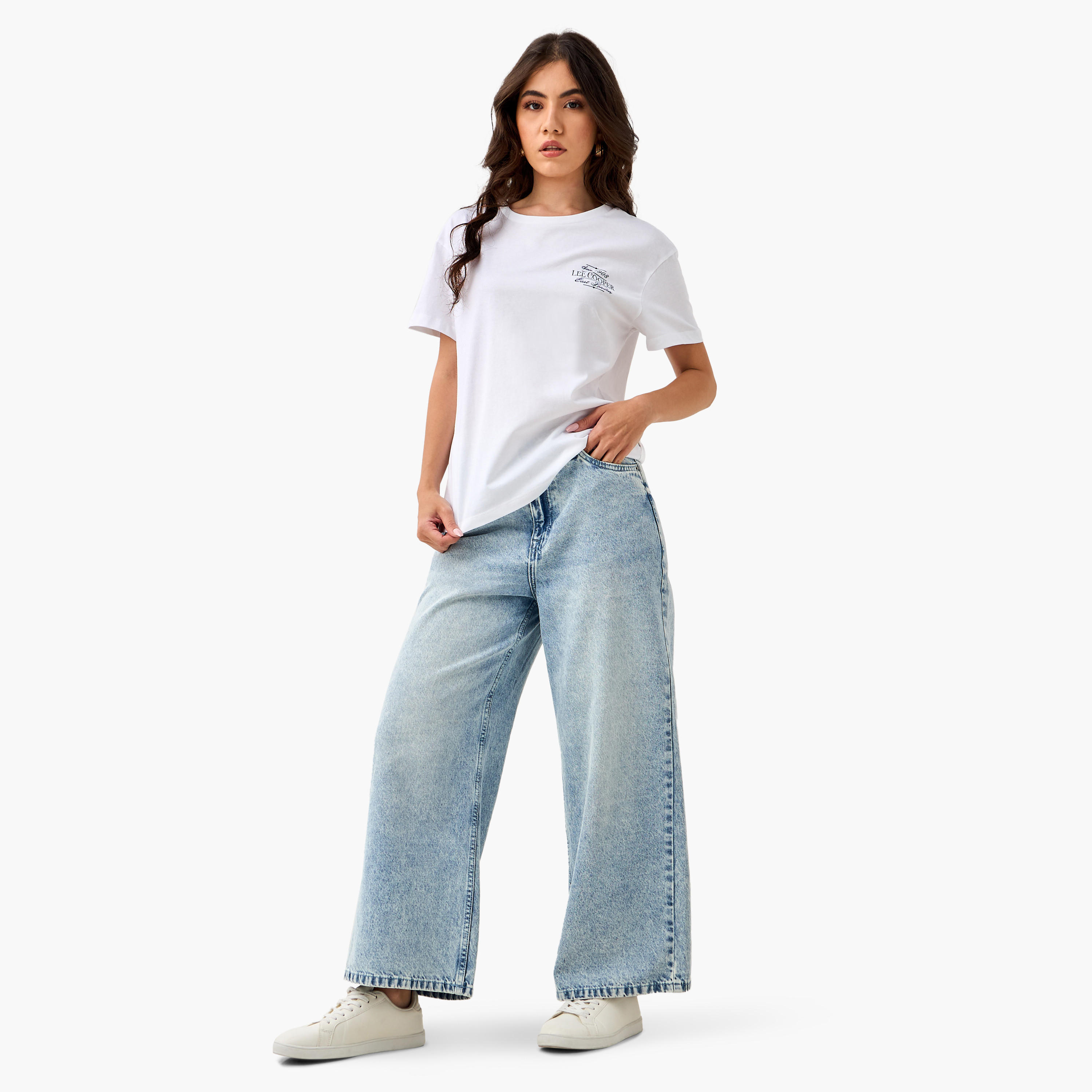 Lee Cooper Graphic Print T-shirt with Crew Neck-women-clothing-tshirts-image-2