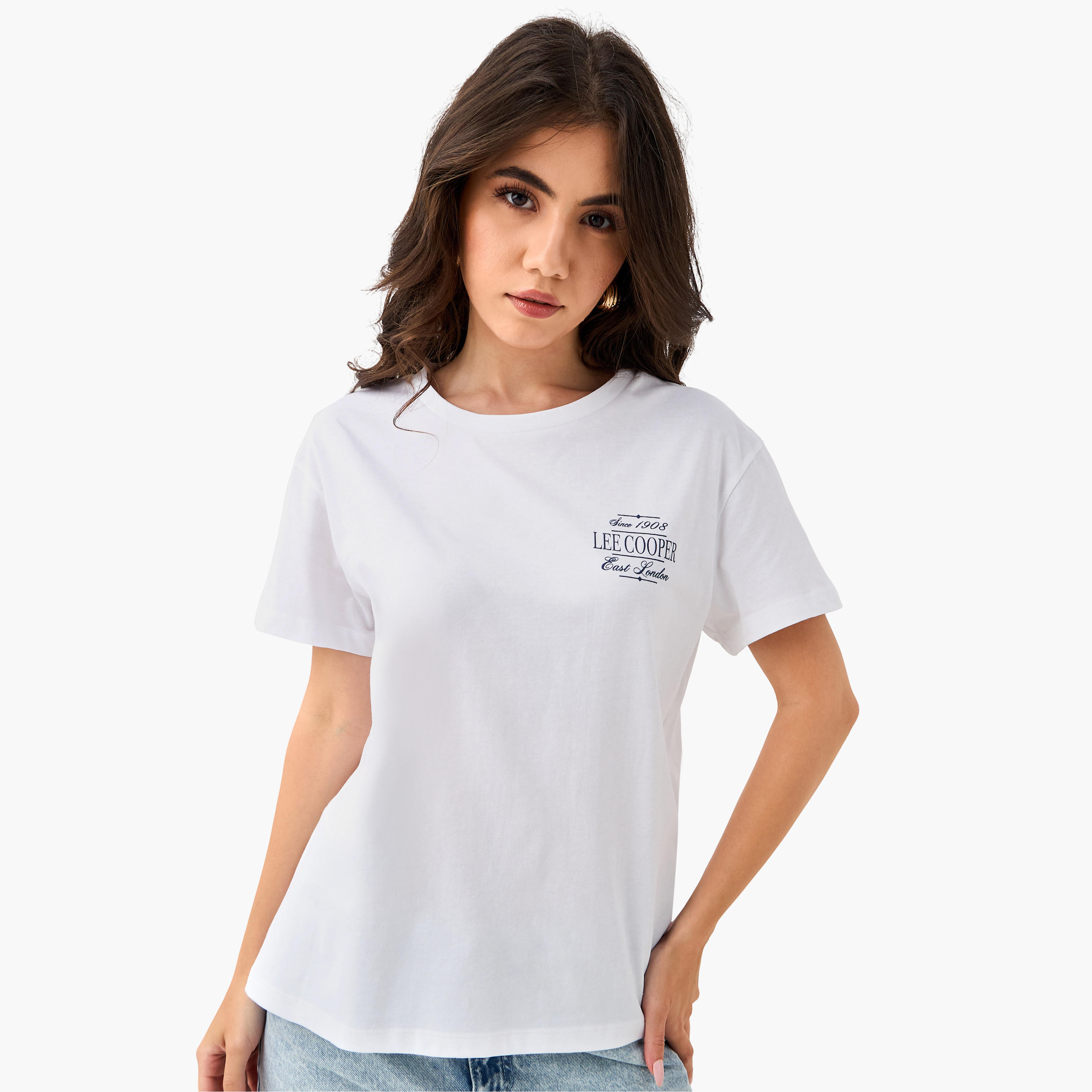Lee Cooper Graphic Print T-shirt with Crew Neck-women-clothing-tshirts-image-3